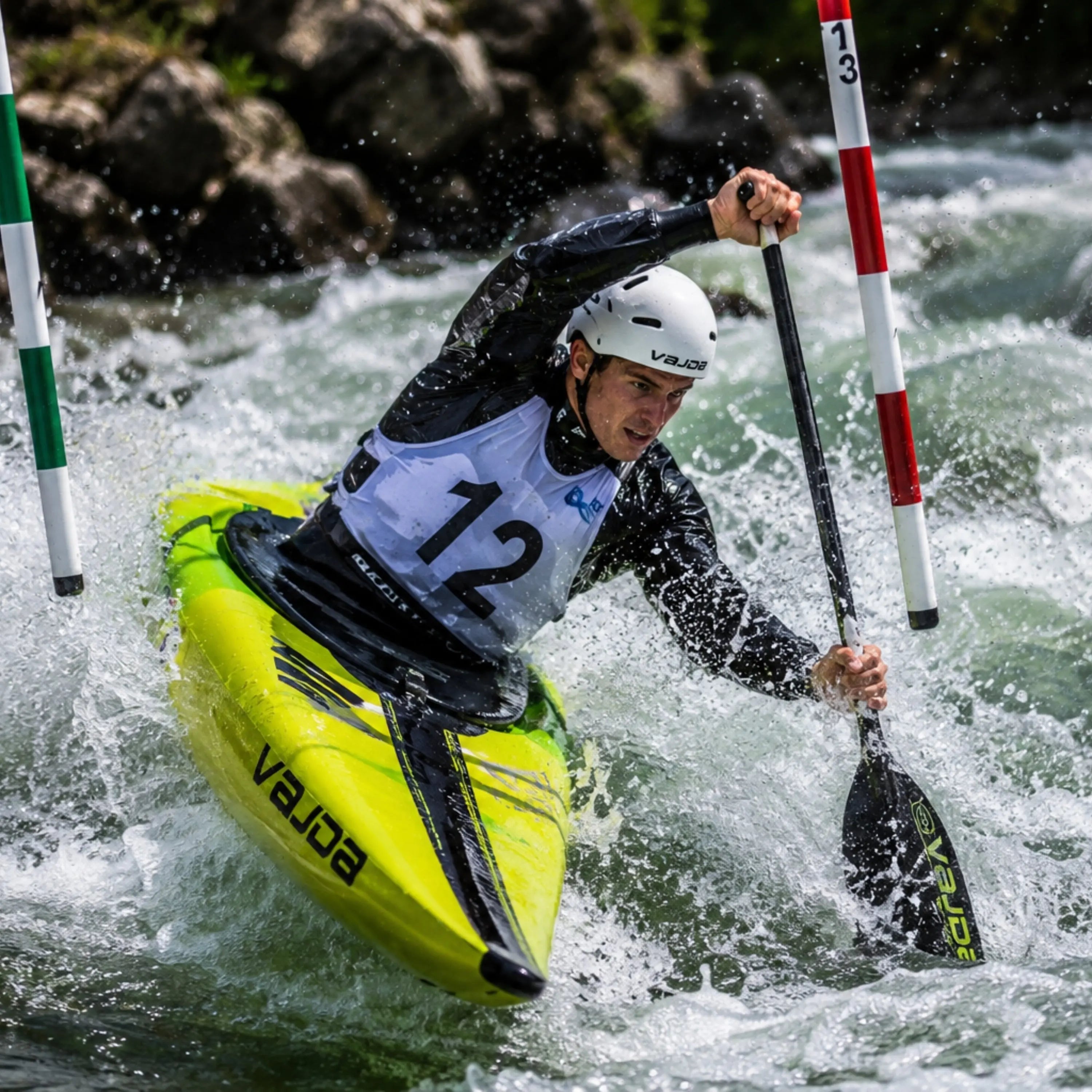 Slalom gates apparel for technical paddlers dialled into precision line-taking