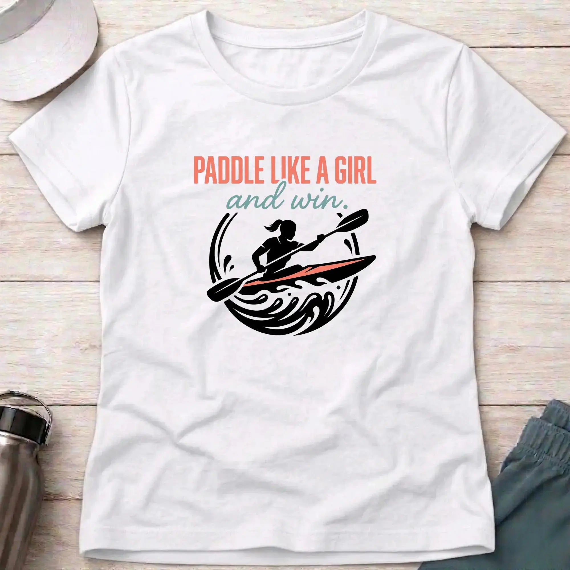 Fitted women's paddling tees cut for female kayak and canoe racers