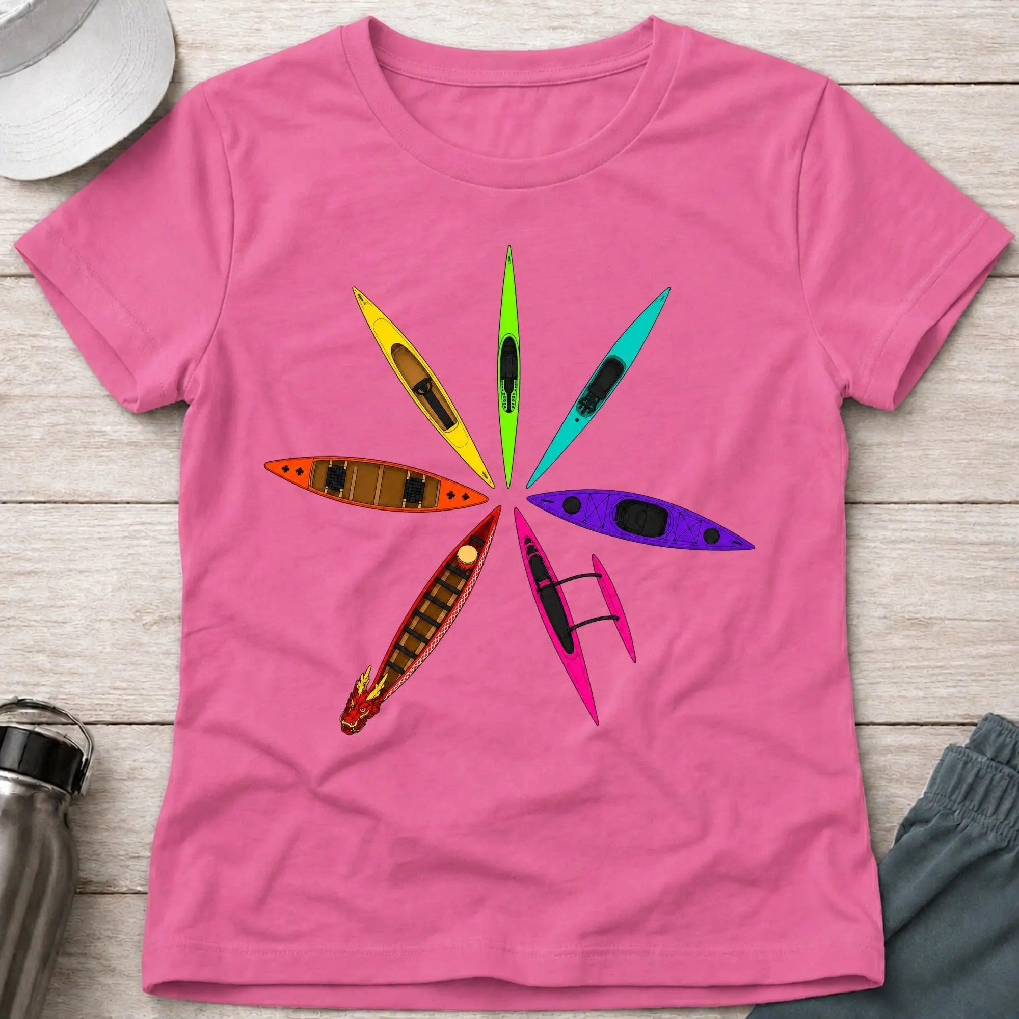 Azalea Full Bloom fitted paddling tee with bold multicolour graphic — Vector Paddle