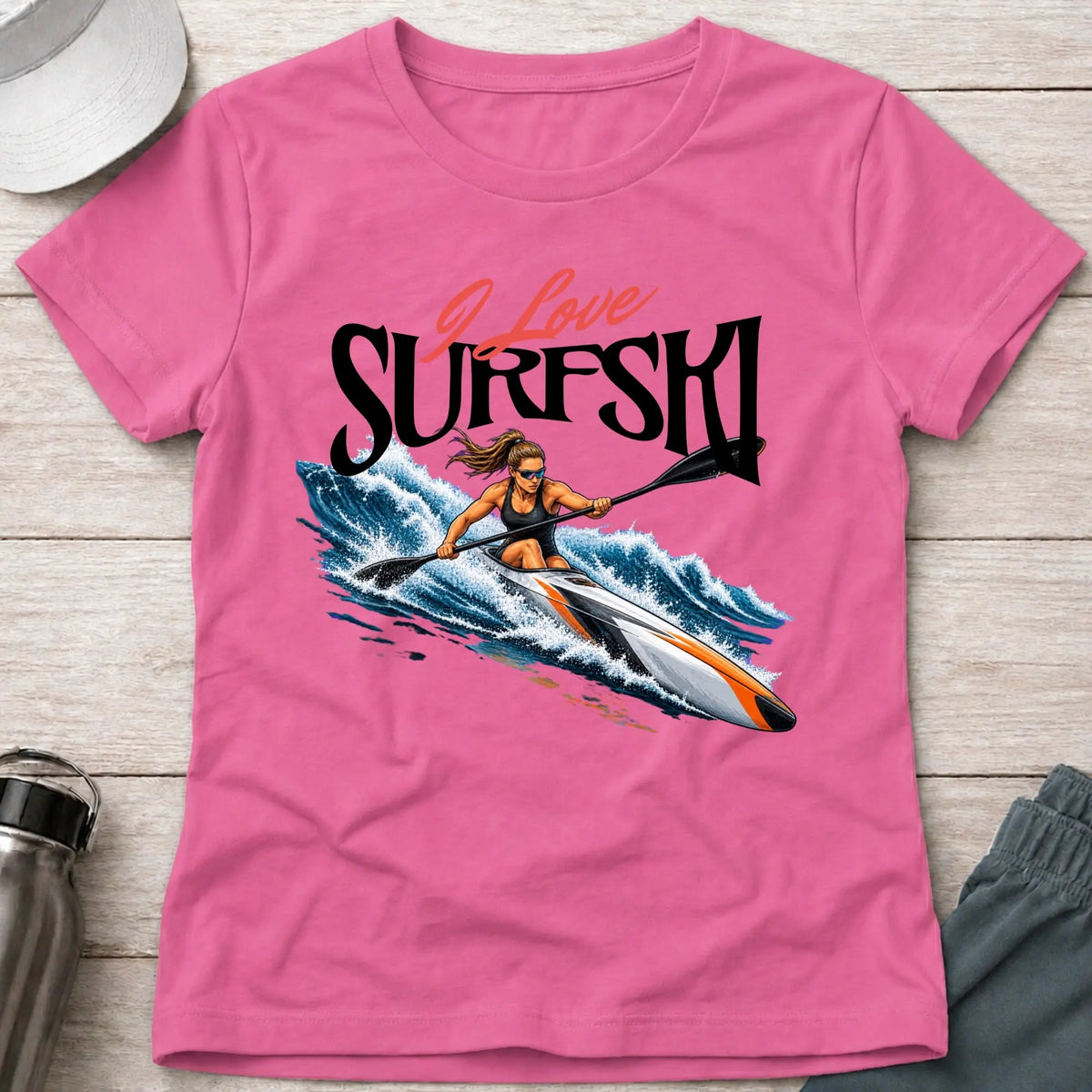 I Love Surfski Fitted Tee