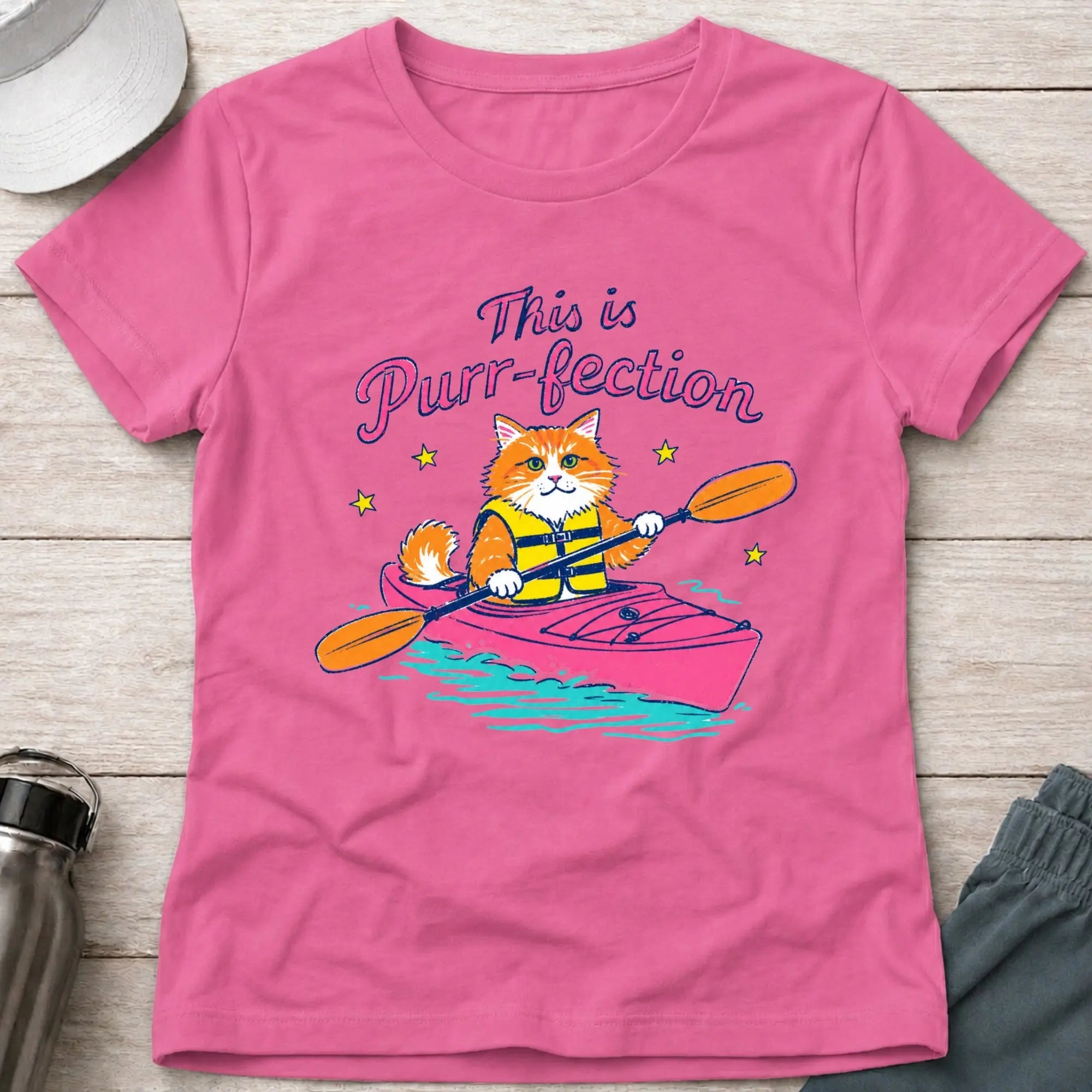 Azalea Purr-fection fitted tee — cat-loving paddler gift — Vector Paddle