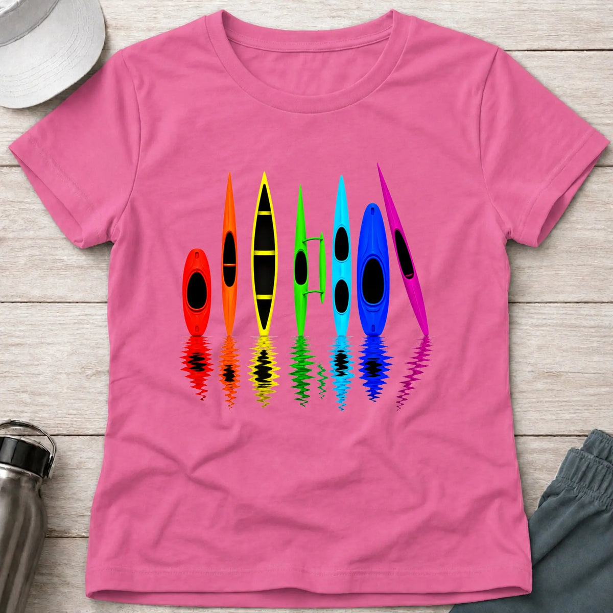All The Boats fitted tee in Azalea — multi-discipline paddling tee — Vector Paddle