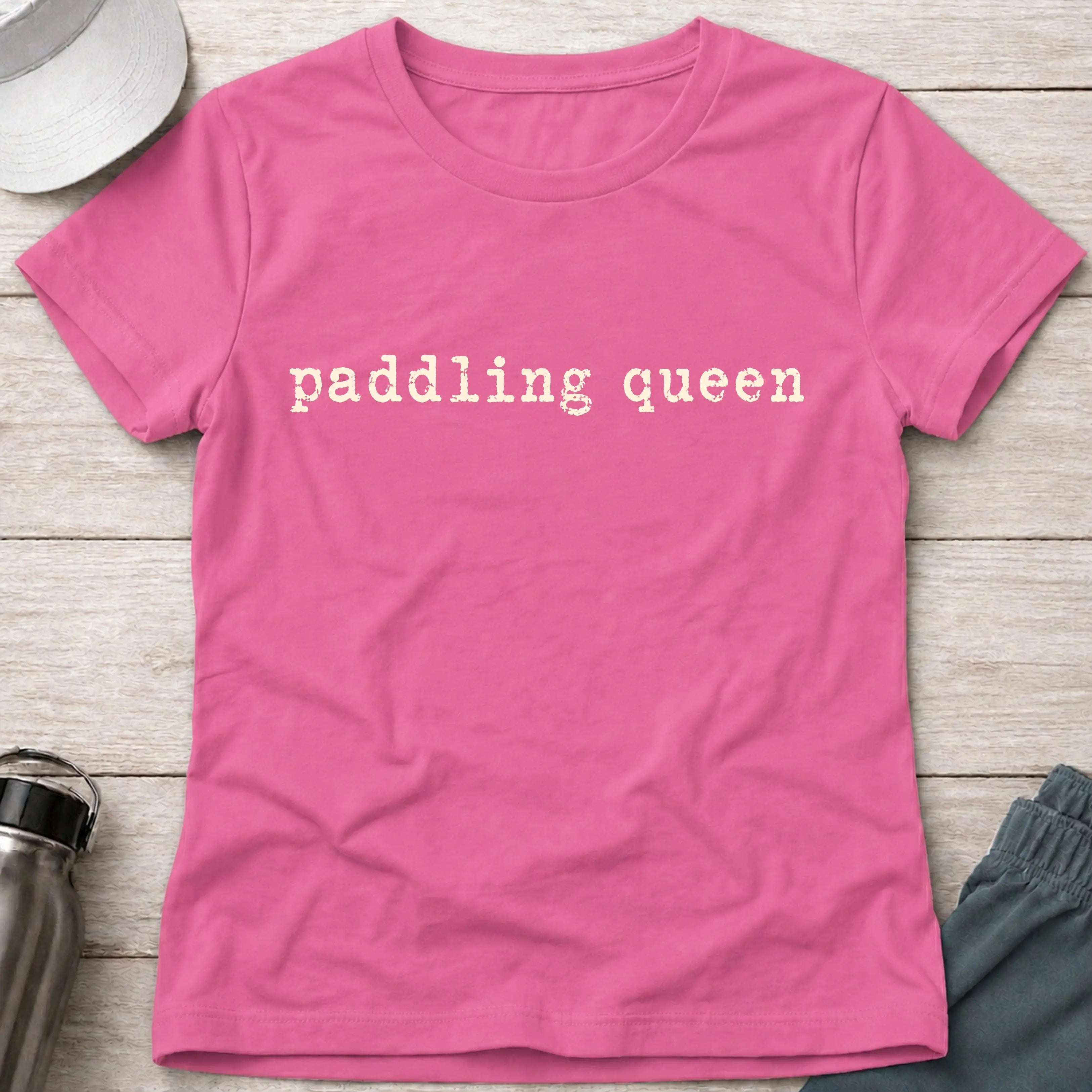 Paddling Queen fitted tee in Azalea — women's paddling tee — Vector Paddle