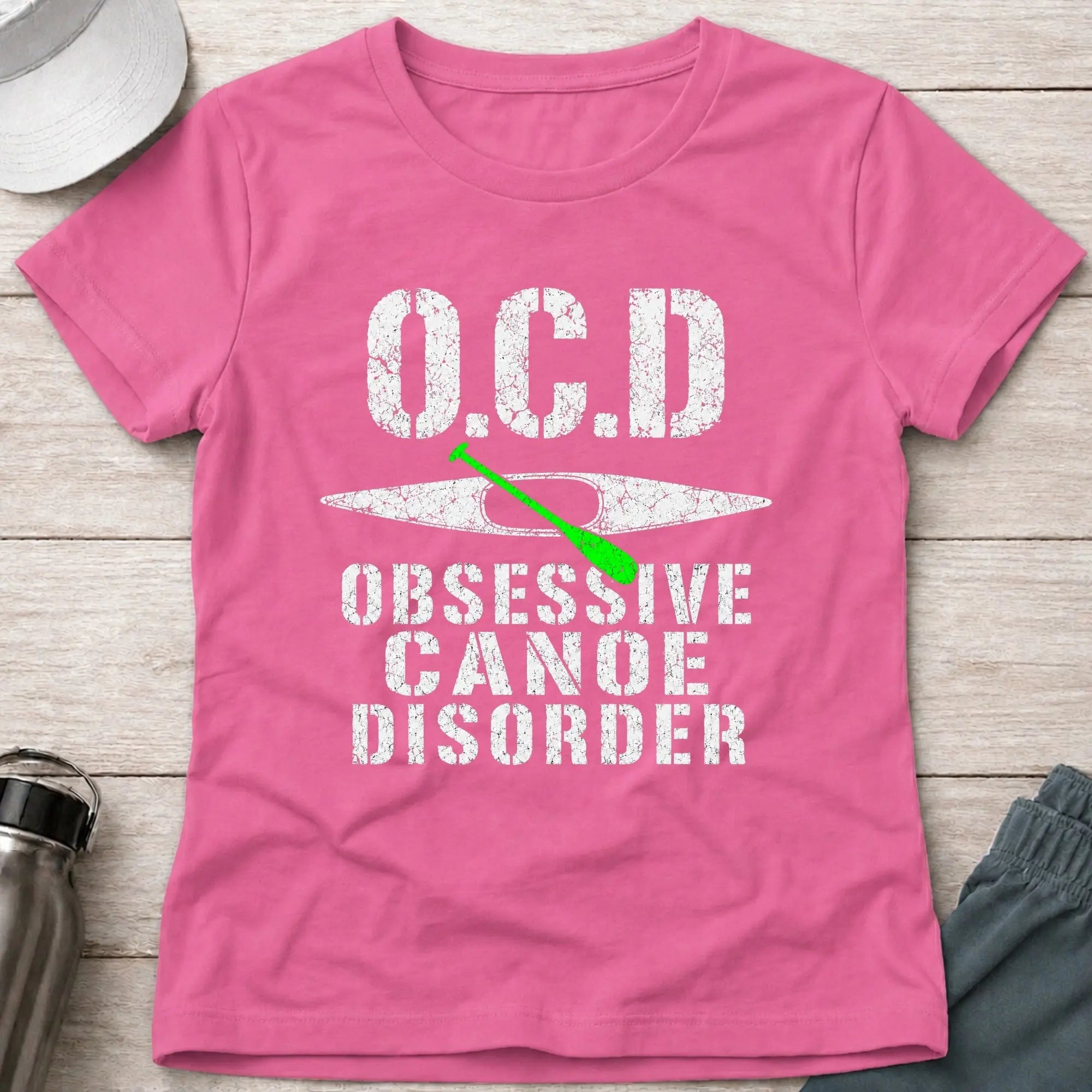 Azalea Obsessive Canoe Disorder fitted tee — funny canoe-obsessed gift for women — Vector Paddle