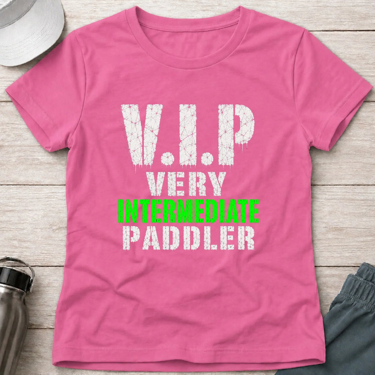 Azalea Very Intermediate Paddler fitted tee — funny paddling gift for women — Vector Paddle