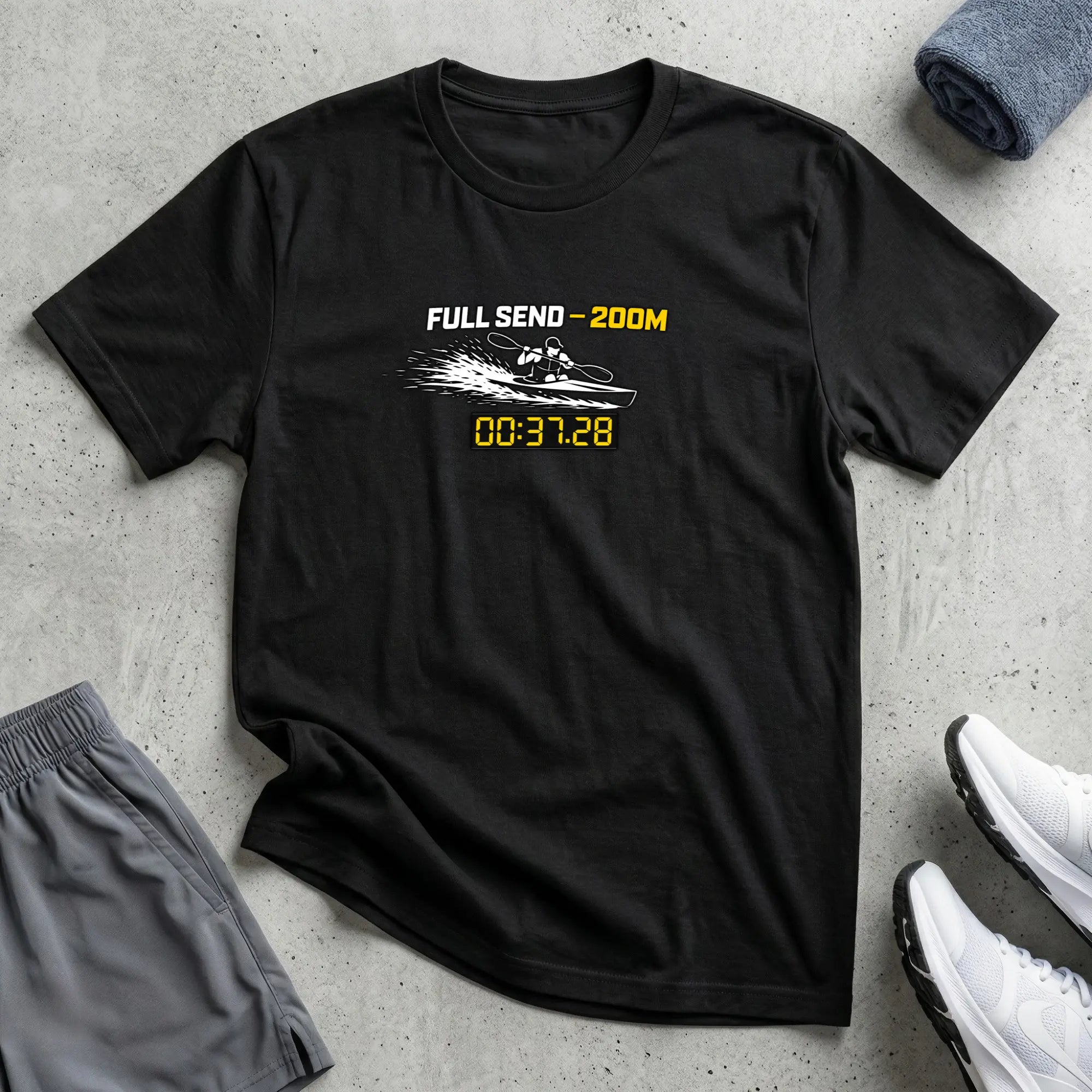 Full Send - 200m. Kayak Sprint T-Shirt Printify