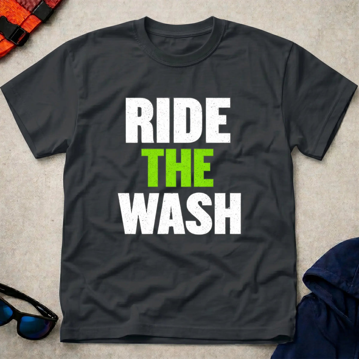 Black Ride The Wash surfski paddling tee — Vector Paddle