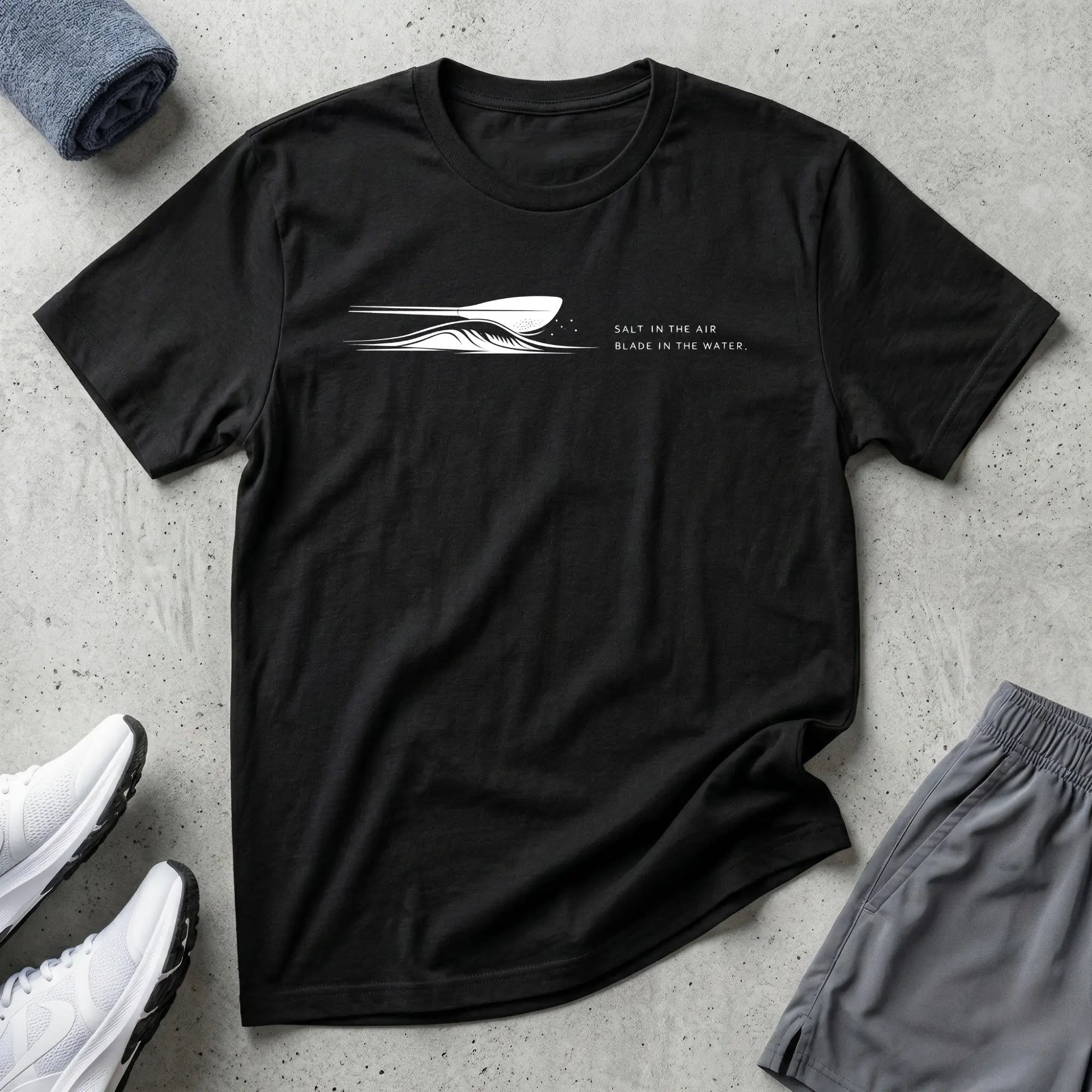 Salt In The Air - Blade In The Water. Ocean Kayak T-Shirt Printify