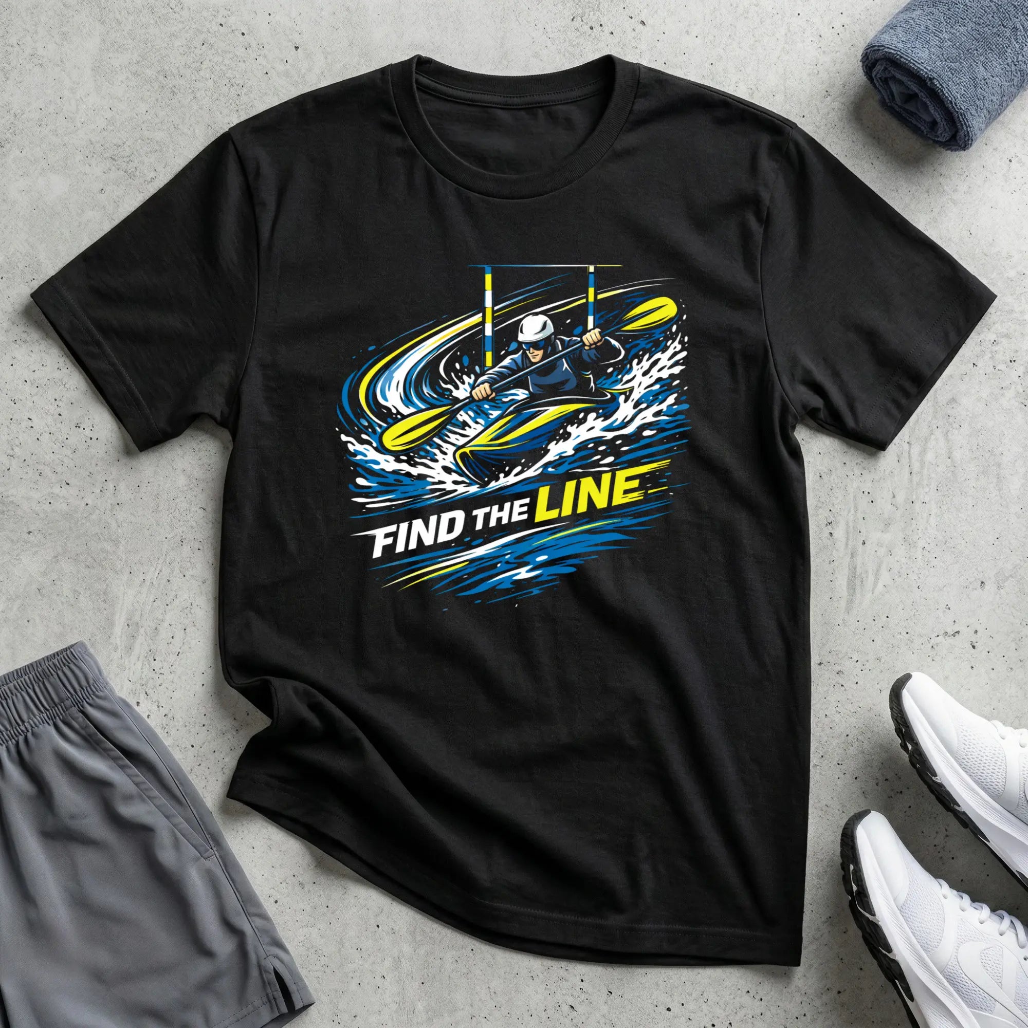 Slalom Kayak Cross. Find The Line T-Shirt Printify