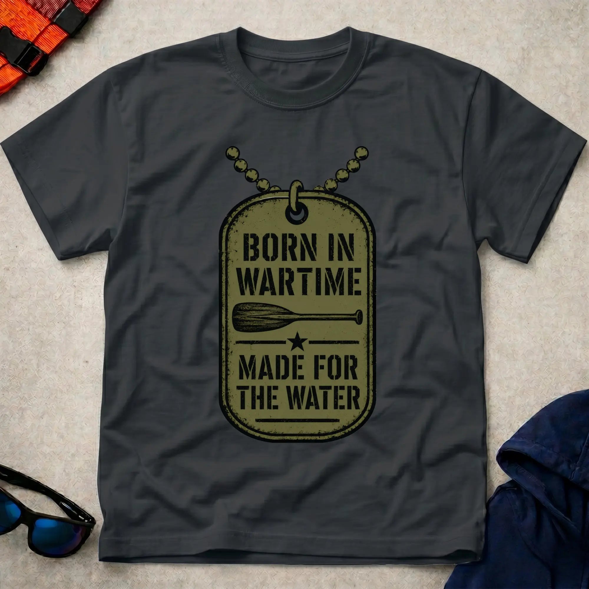Born In Wartime military dog tag paddling tee | Vector Paddle