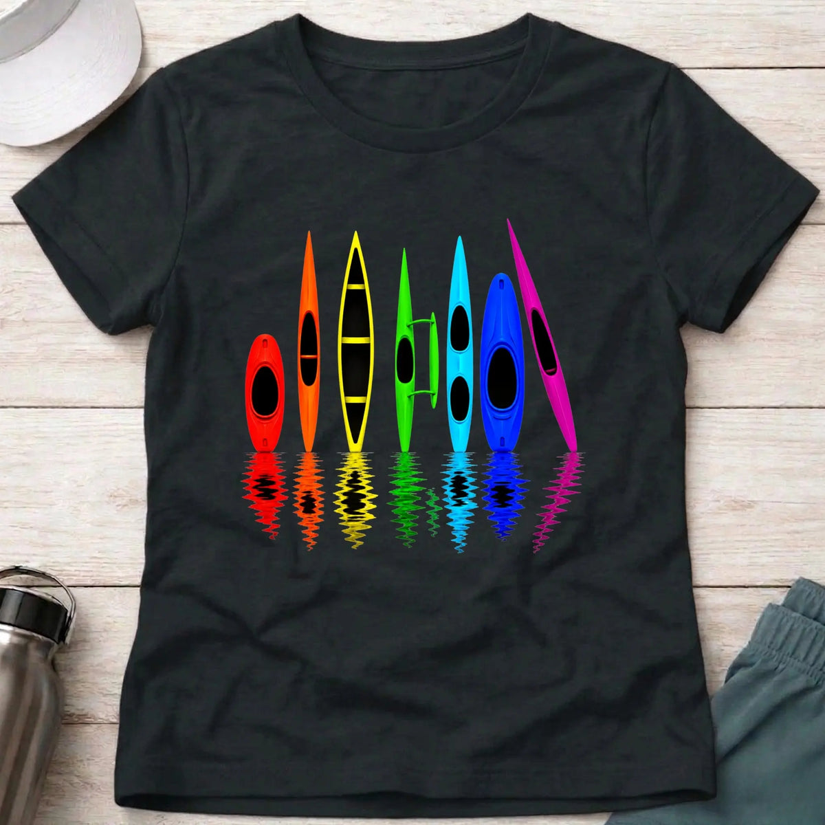 All The Boats fitted tee in Black — multi-discipline paddling tee — Vector Paddle