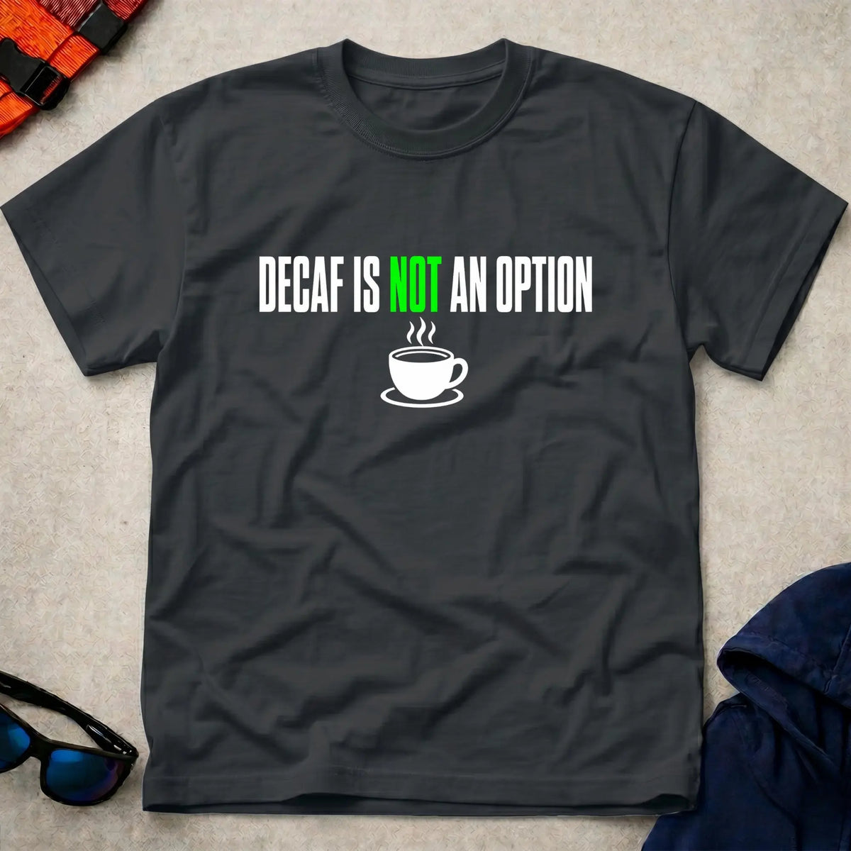 Black Decaf Is Not An Option Tee - Vector Paddle