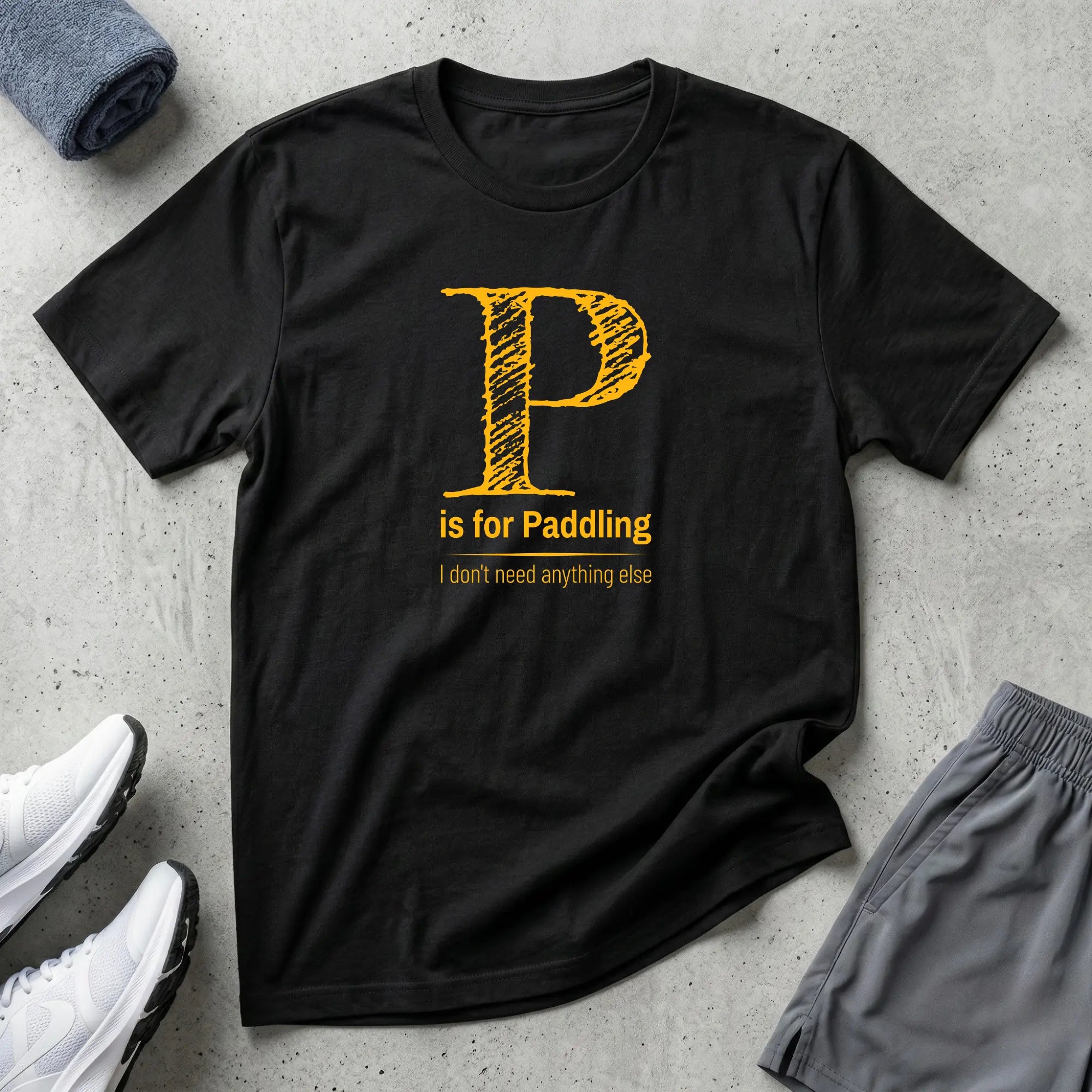 P is for Paddling. T-Shirt - Kayak Canoe SUP Paracanoe Printify