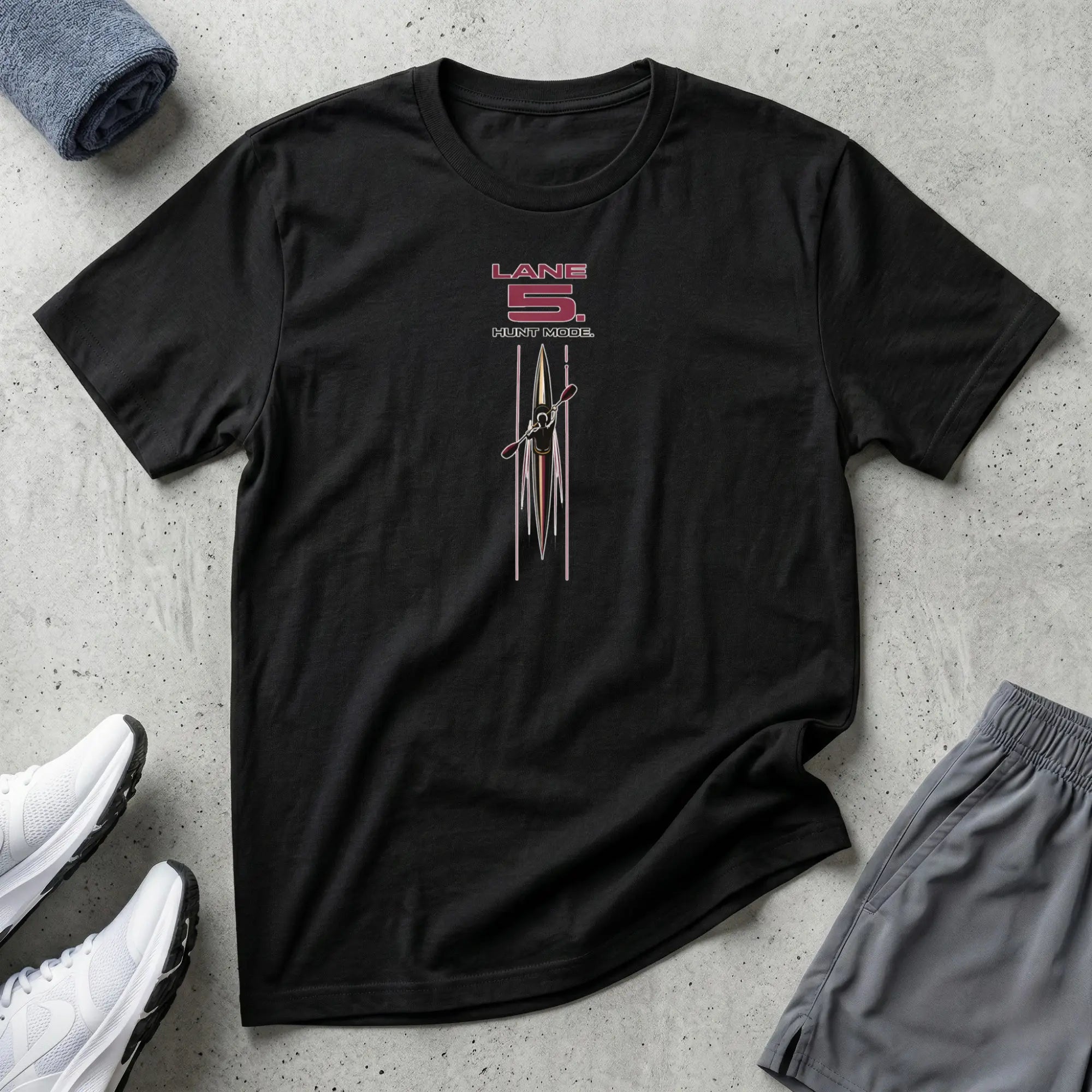 Lane 5. Hunt Mode. Kayak Sprint T-Shirt Printify