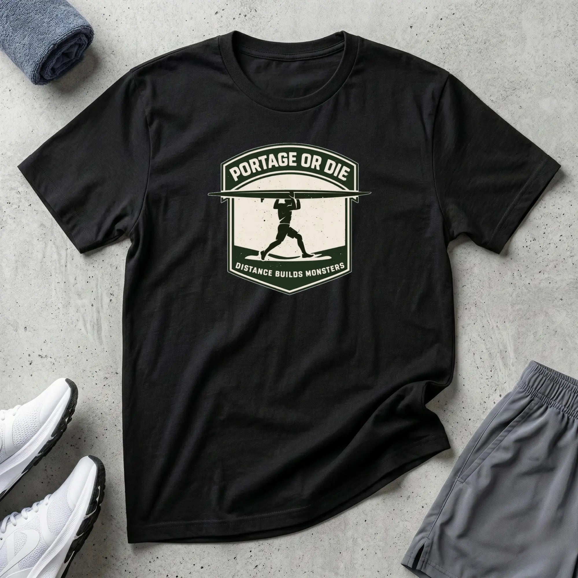 Portage or Die. Canoe Kayak T-Shirt Printify