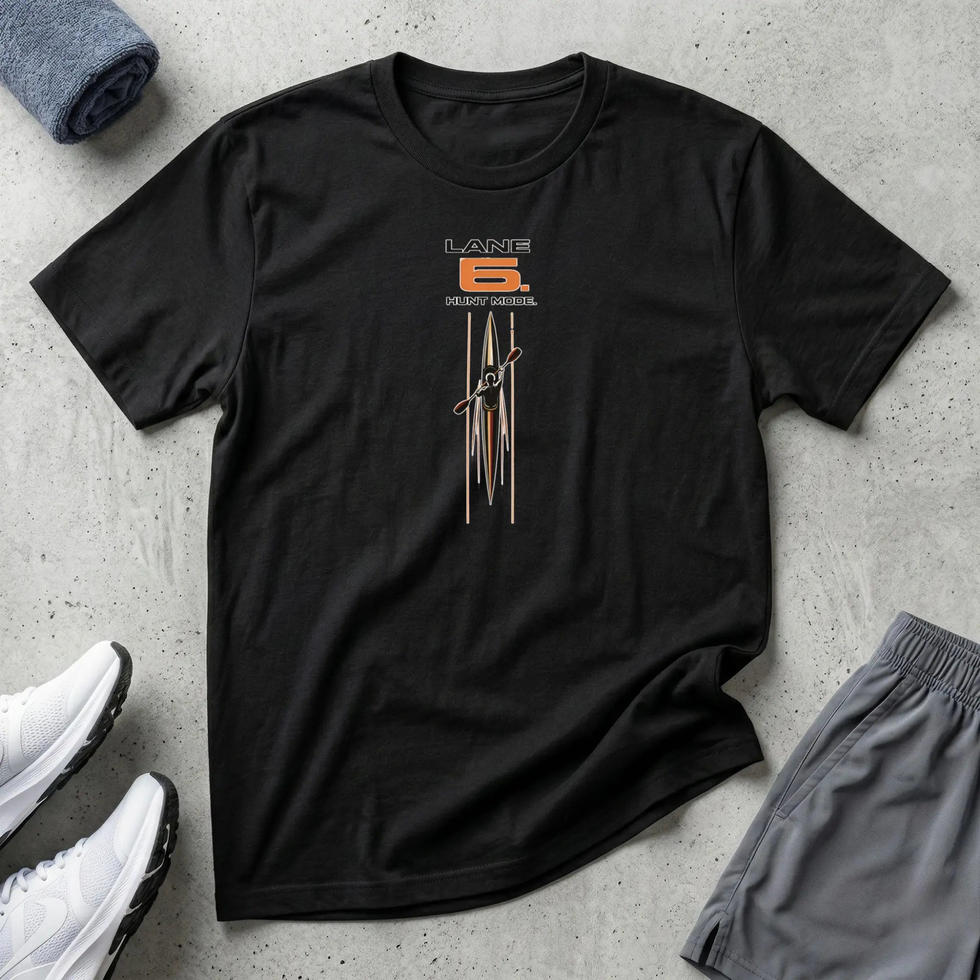 Lane 6. Hunt Mode. Kayak Sprint T-Shirt Printify