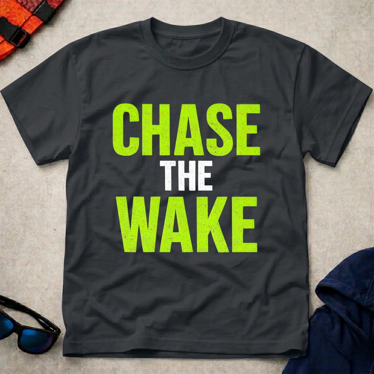 Black Chase The Wake surfski paddling tee — Vector Paddle