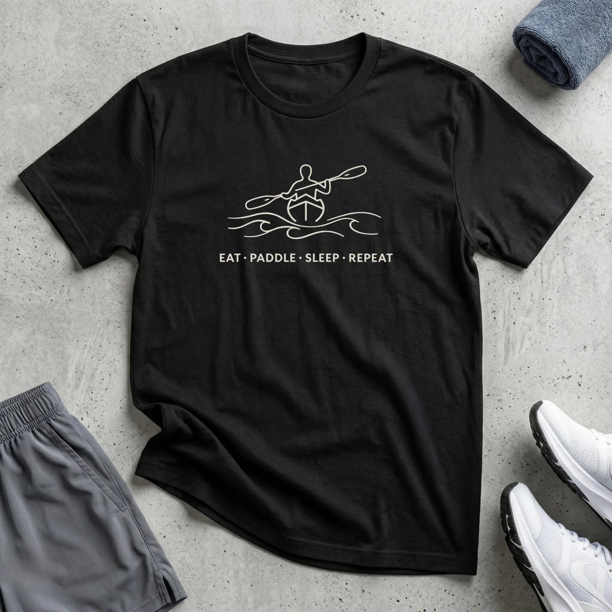Eat Paddle Sleep Repeat. Kayak Shirt Printify