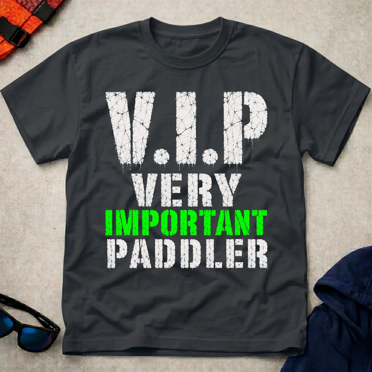 Black V.I.P. tee — funny paddling gift — Vector Paddle