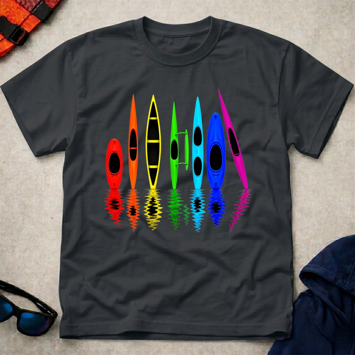 All The Boats unisex tee in Black — multi-discipline paddling graphic — Vector Paddle