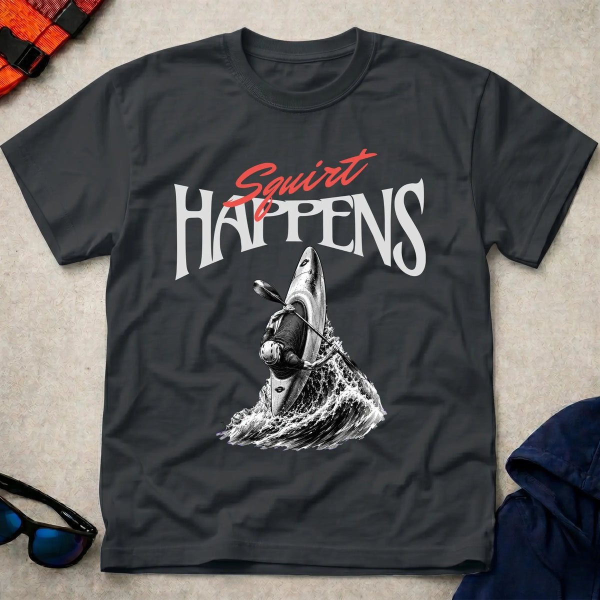 Black Squirt Happens T-Shirt – Vector Paddle