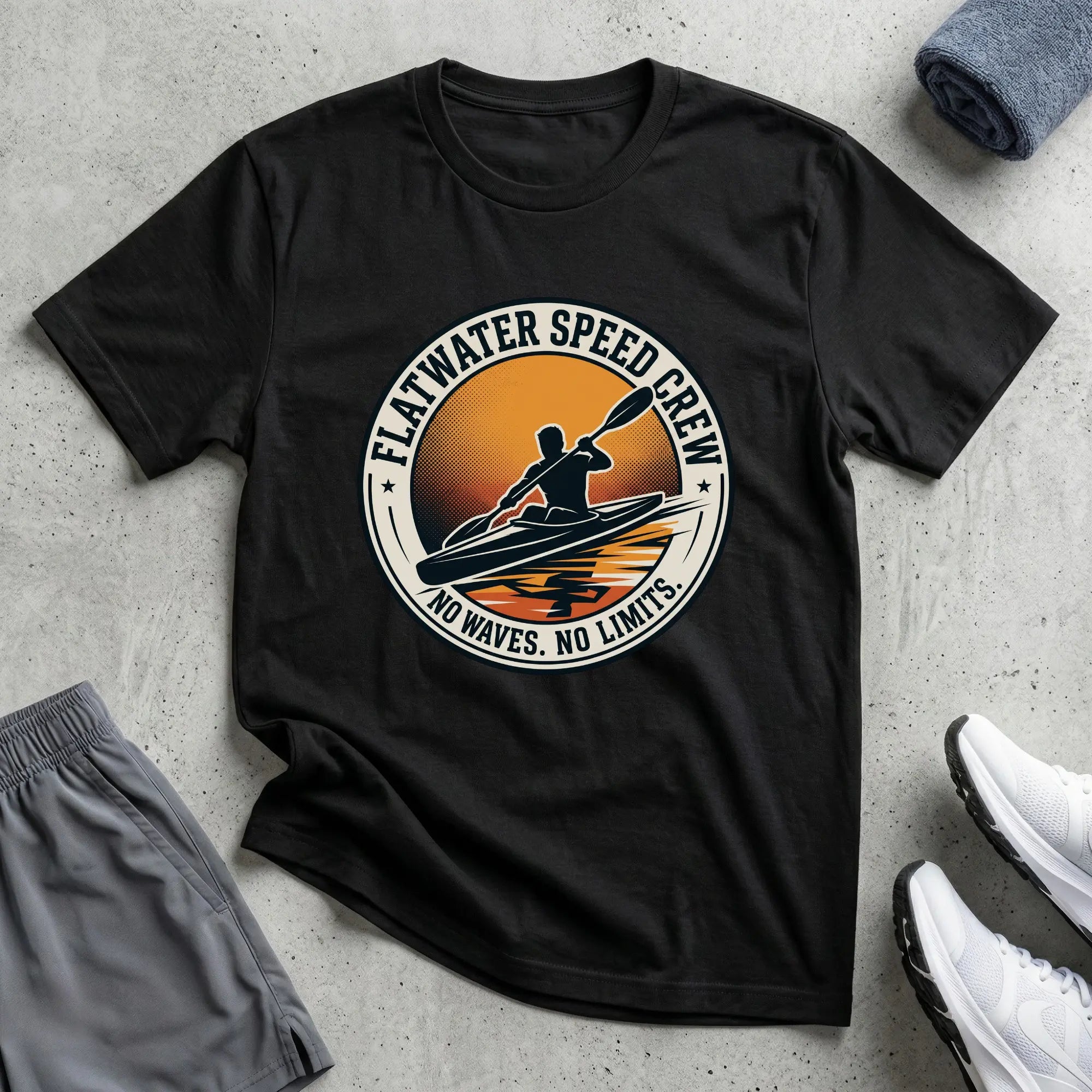 Flatwater Speed Crew - No Waves, No Limits. Racing T-Shirt Printify