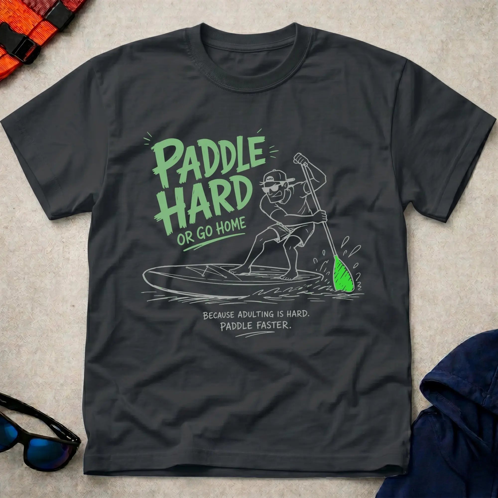 Black Paddle Hard paddling t-shirt for those who never ease off, Vector Paddle