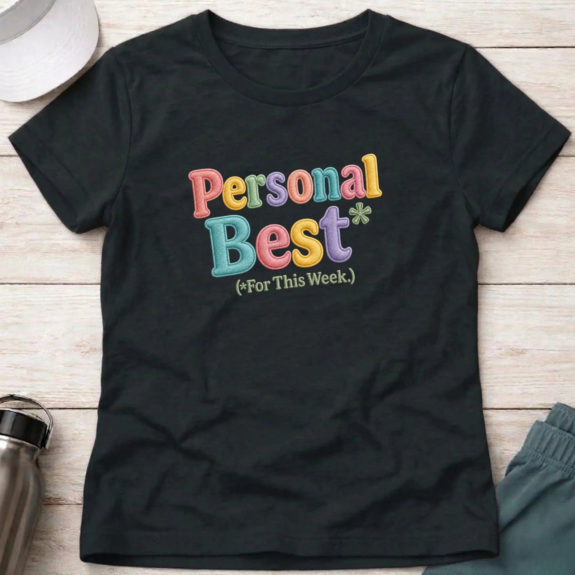Black Personal Best* fitted tee — funny racing paddler gift — Vector Paddle