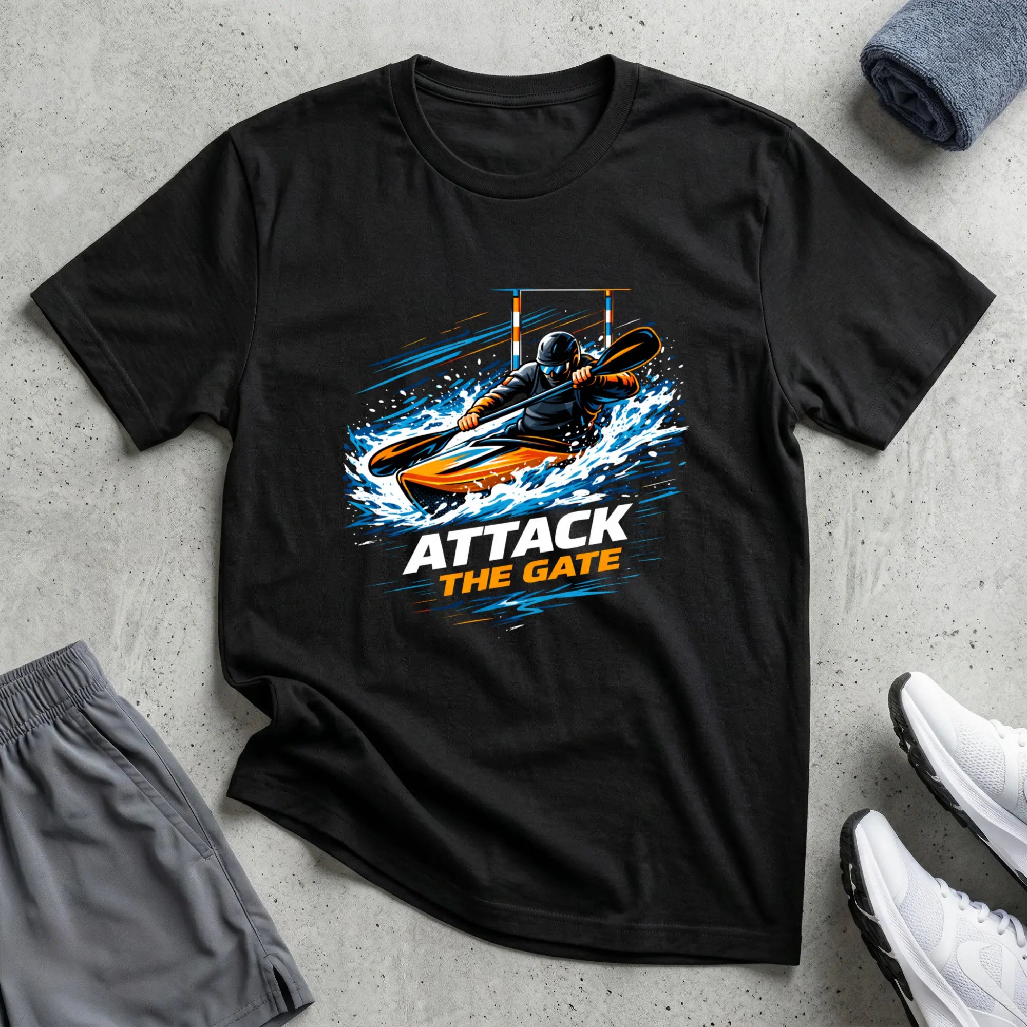 Attack The Gate. Kayak Cross Slalom T-Shirt Printify