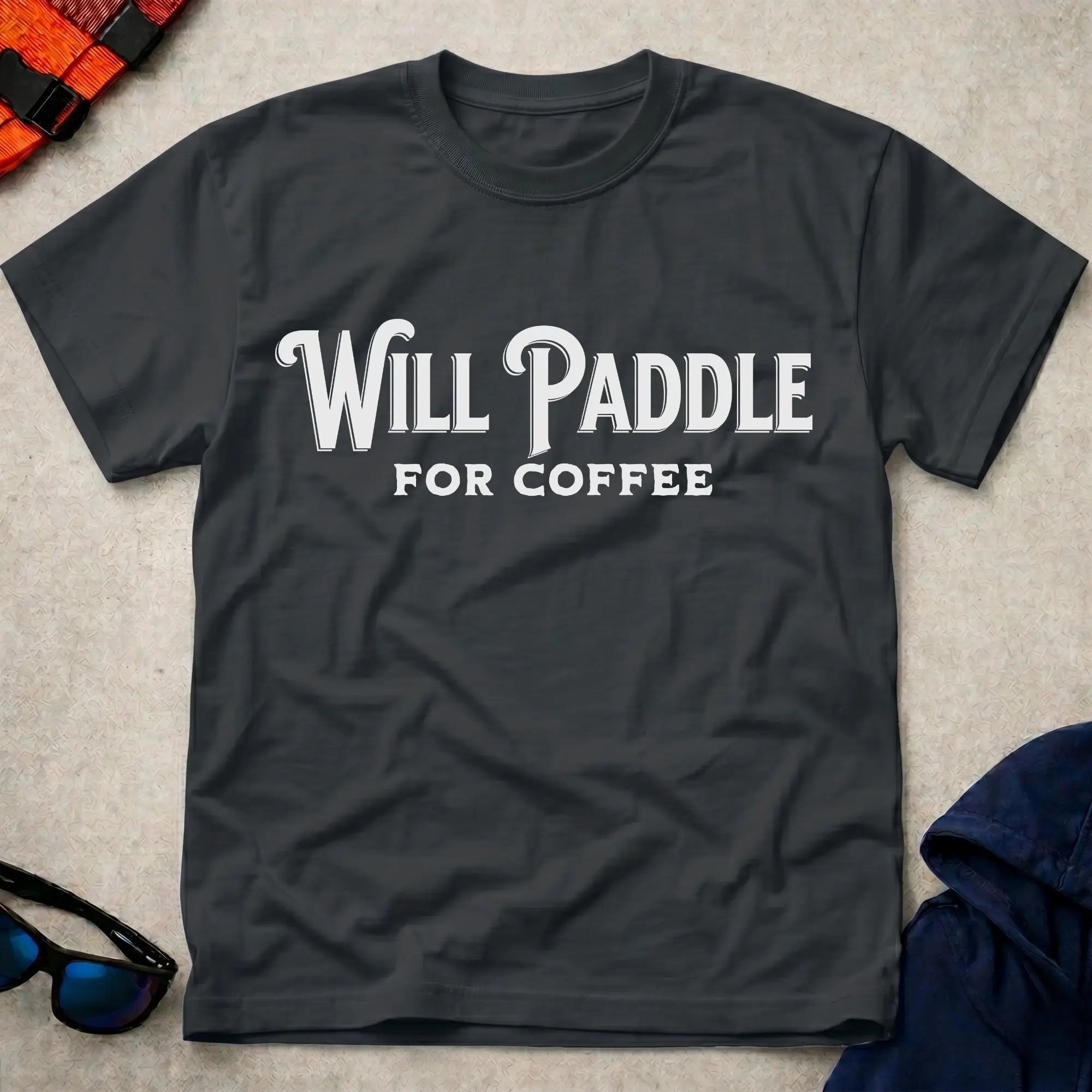 Black Paddle For Coffee tee — funny kayaking and canoeing gift — Vector Paddle