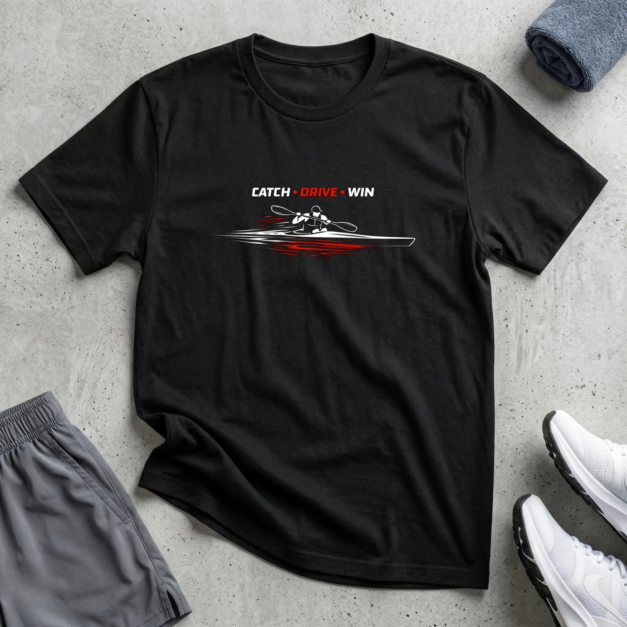 Catch Drive Win. Kayak T-Shirt Printify