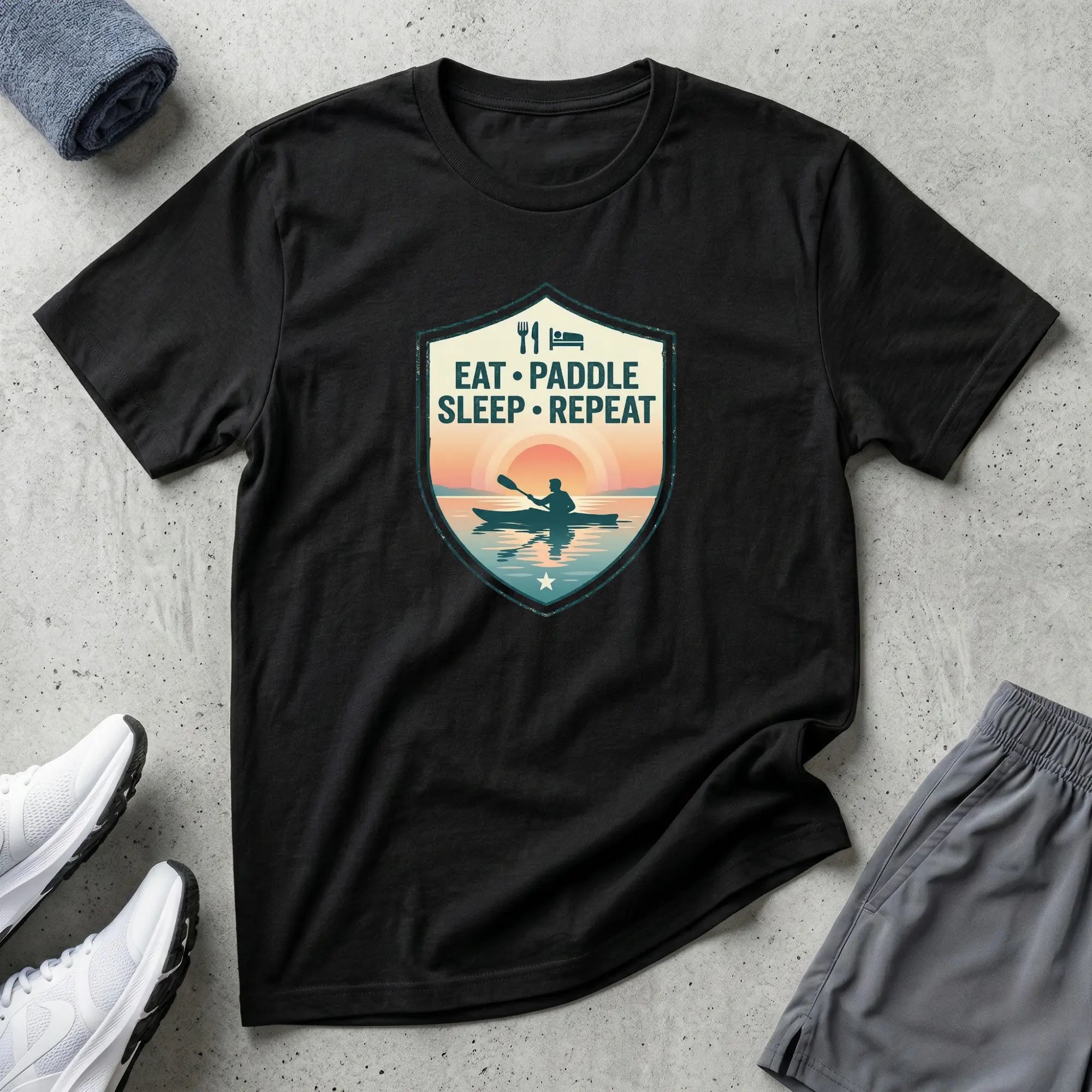 Eat Paddle Sleep Repeat. Ocean Kayak T-Shirt Printify
