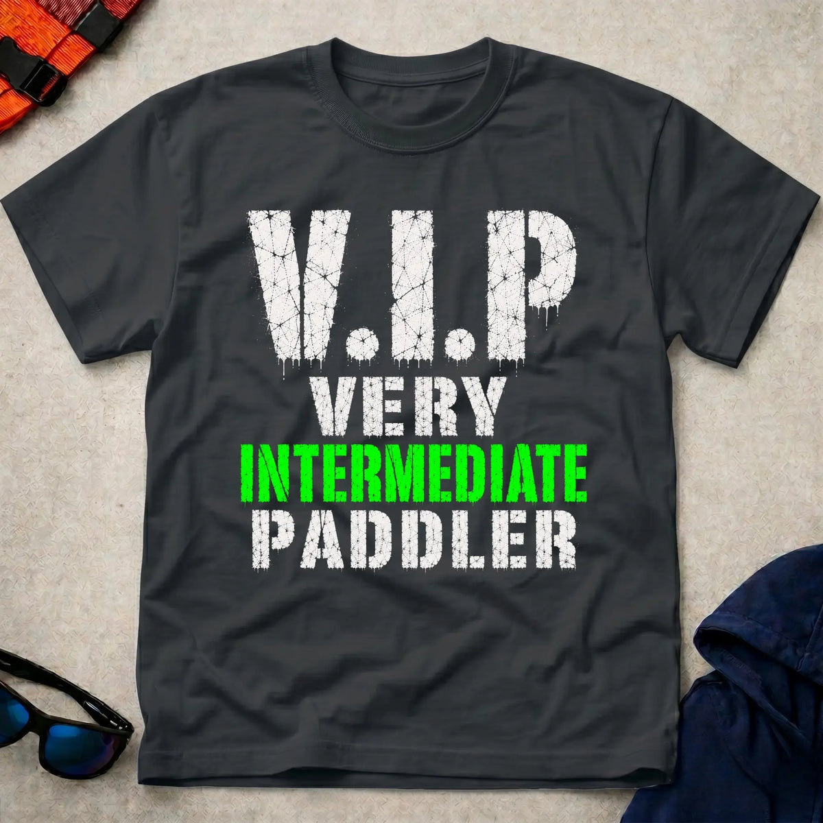 Black Very Intermediate Paddler tee — funny paddling gift — Vector Paddle