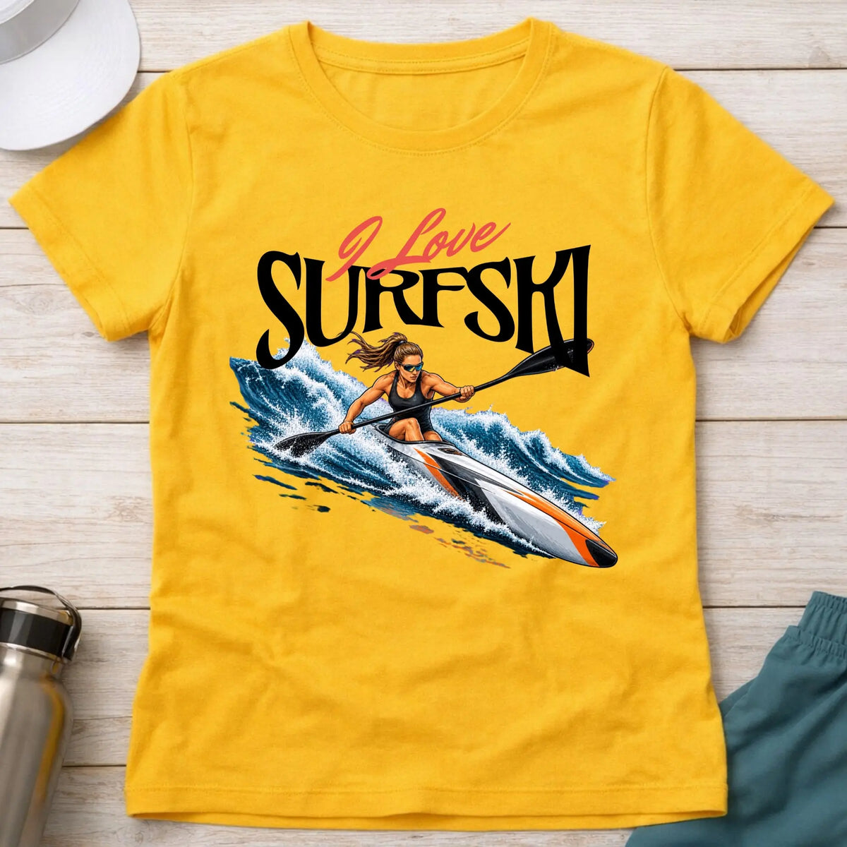 I Love Surfski Fitted Tee
