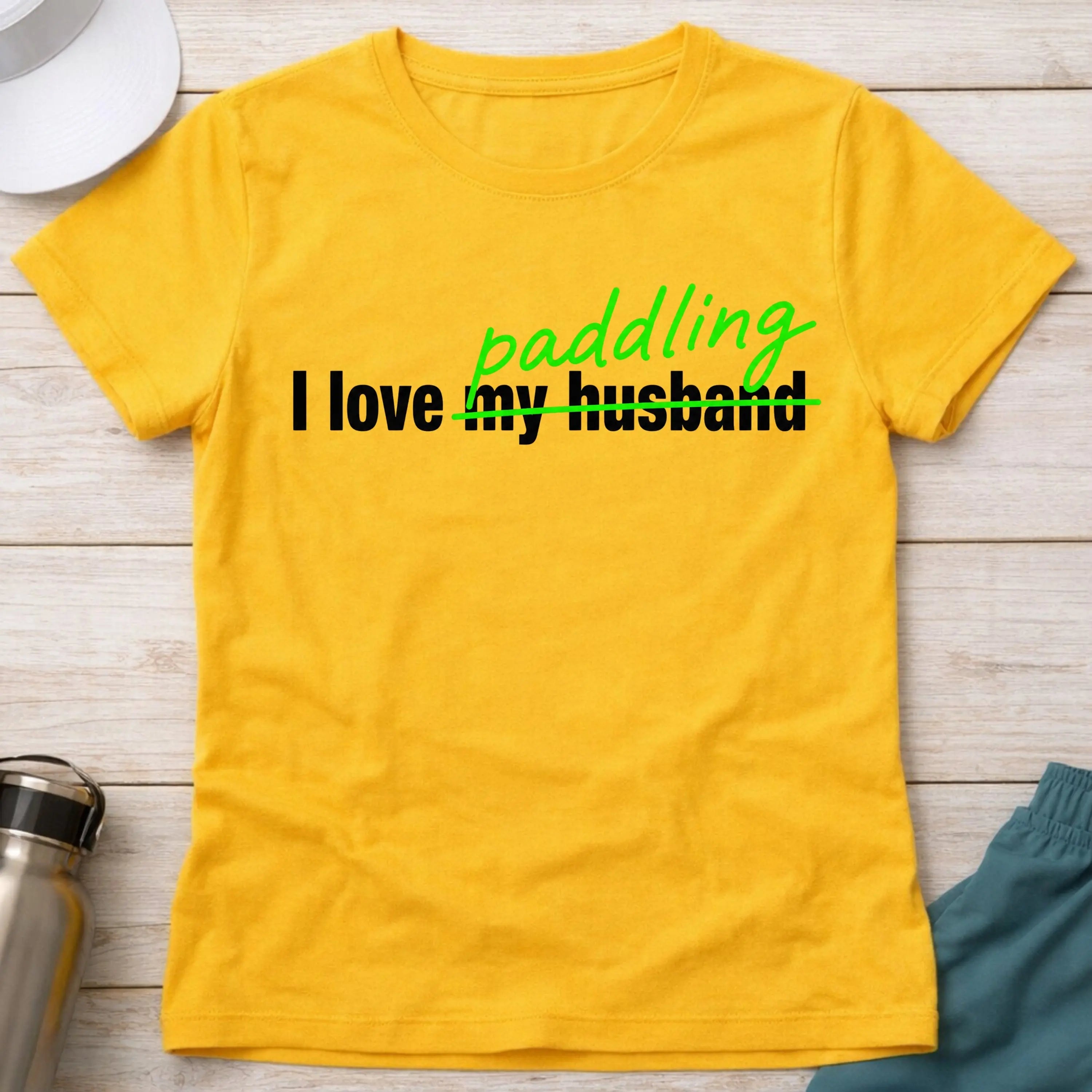 I Love Paddling women's fitted tee in Daisy — funny paddling tee — Vector Paddle