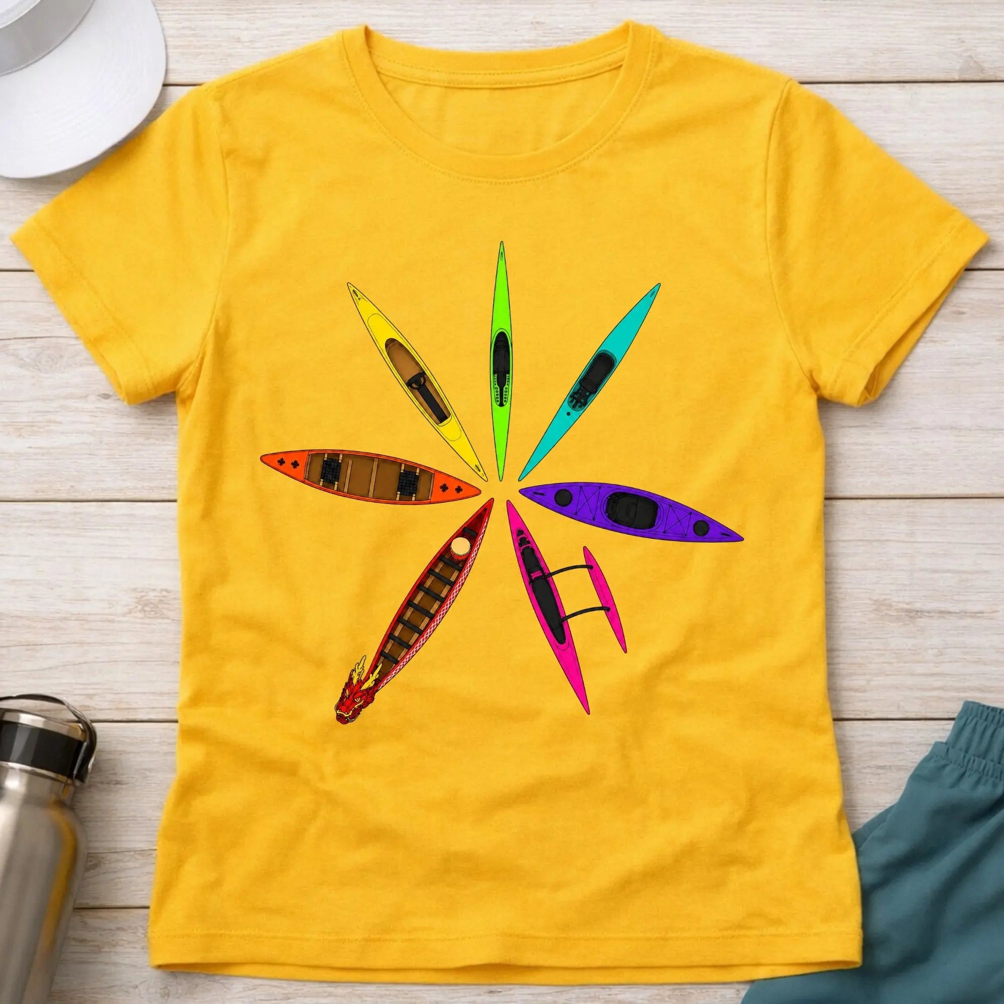 Daisy Full Bloom fitted paddling tee with bold multicolour graphic — Vector Paddle