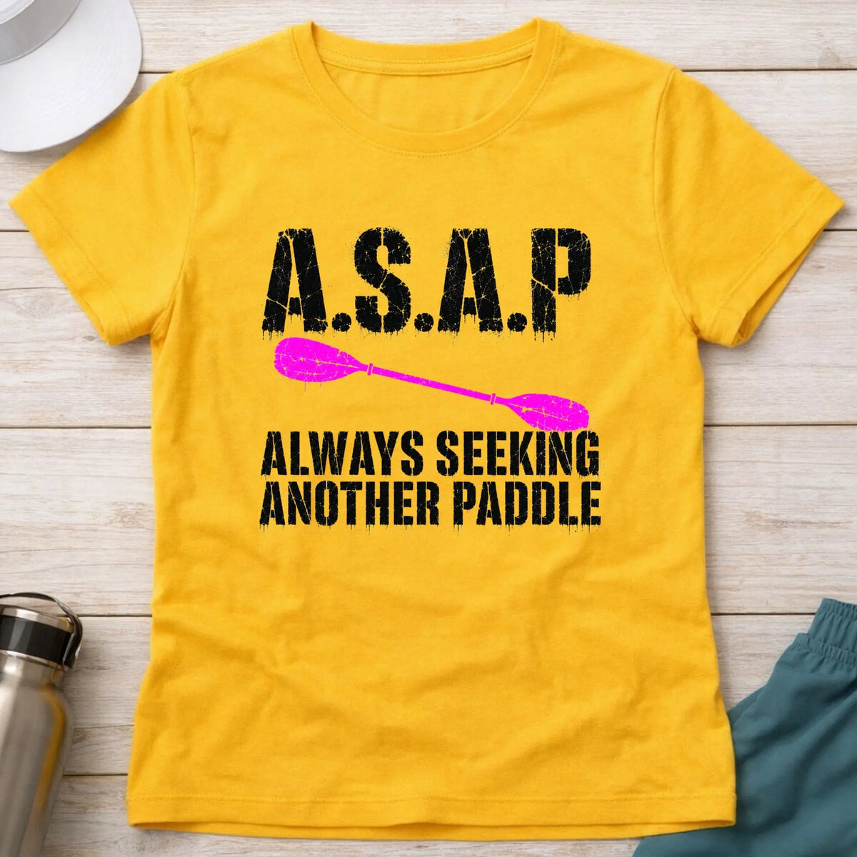 Daisy A.S.A.P. fitted tee — Always Seeking Another Paddle gift for women — Vector Paddle
