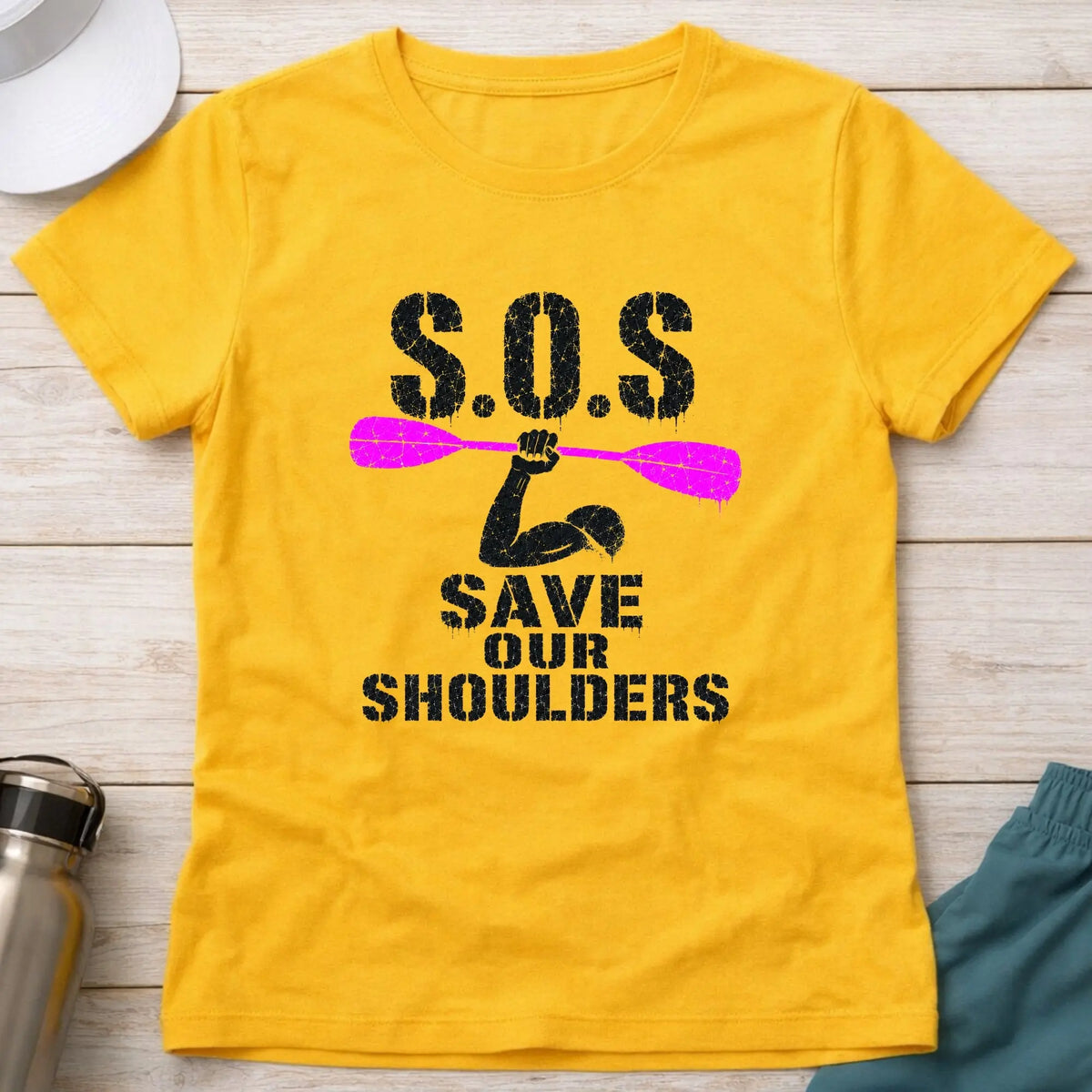 Daisy Save Our Shoulders fitted tee — marathon paddler gift for women — Vector Paddle