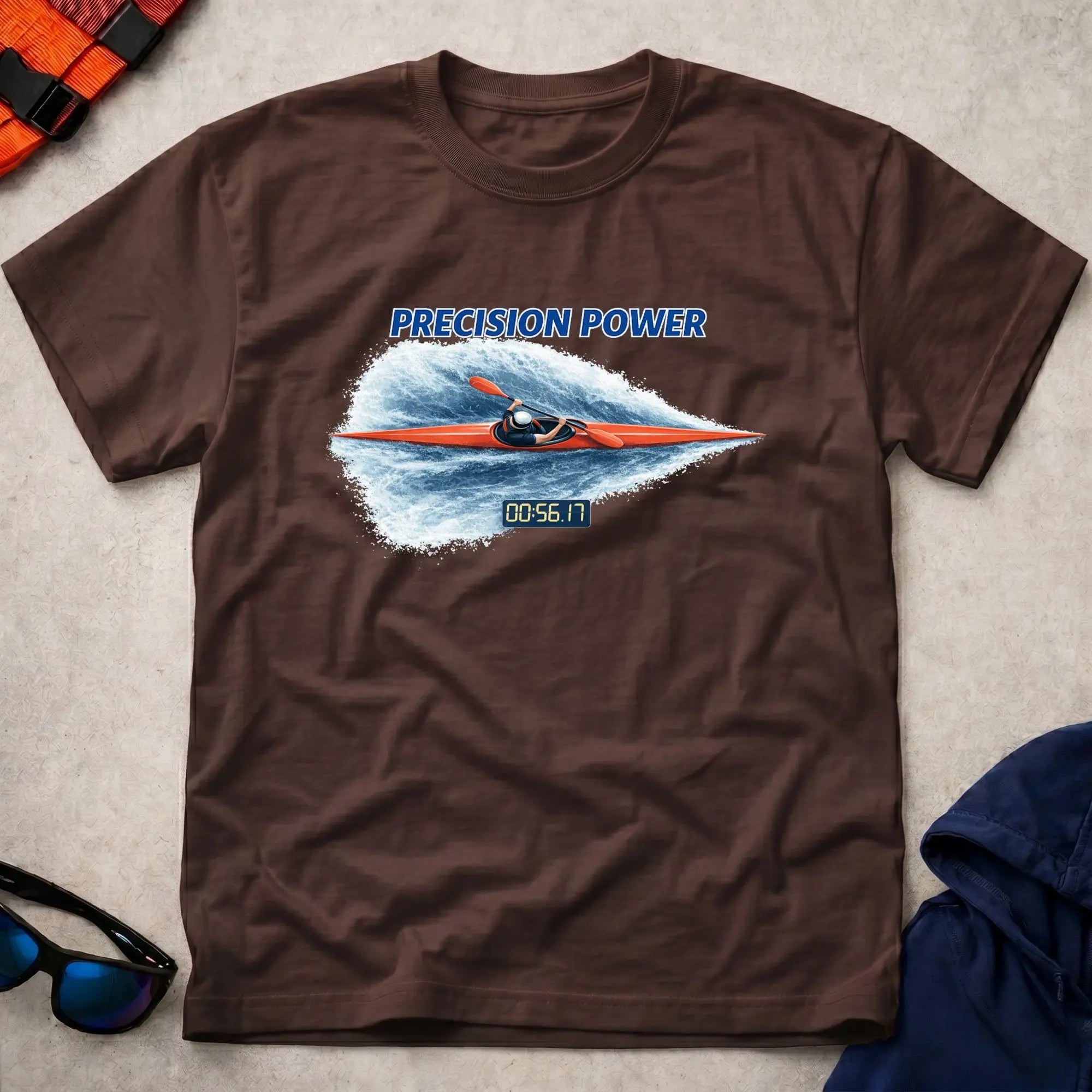 Dark chocolate Precision Power Apex tee for kayak sprint paddlers