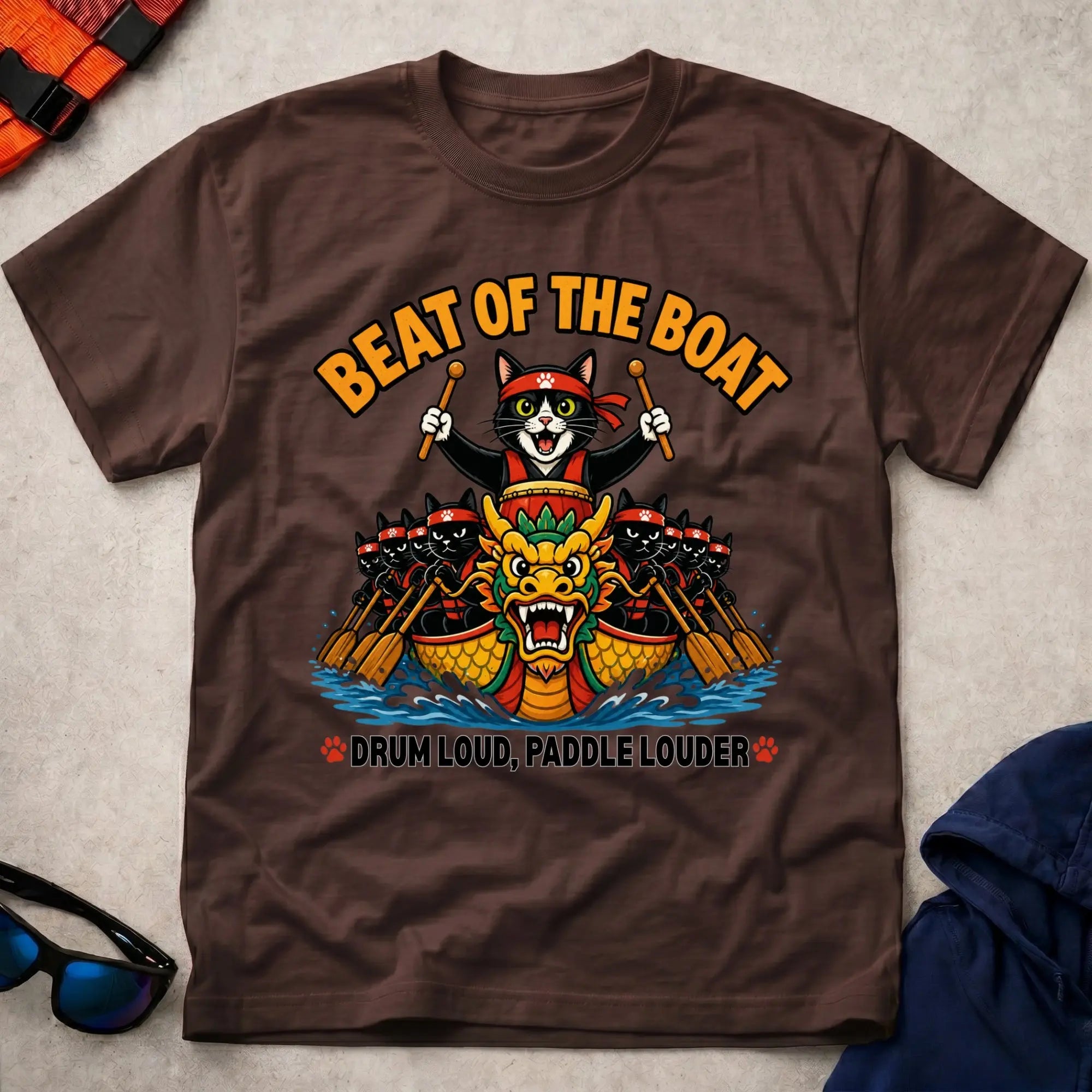Dark Chocolate Beat Of The Boat tee — dragon boat drummer gift — Vector Paddle