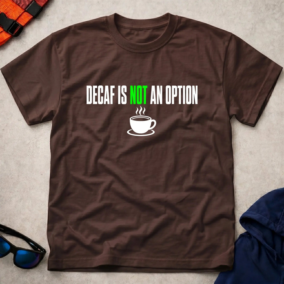 Dark Chocolate Decaf Is Not An Option Tee - Vector Paddle
