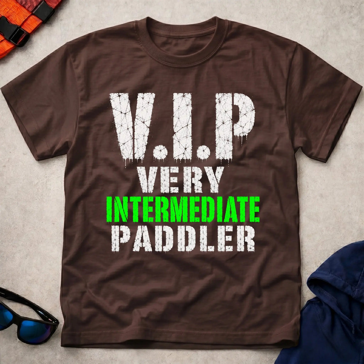 Dark Chocolate Very Intermediate Paddler tee — funny paddling gift — Vector Paddle