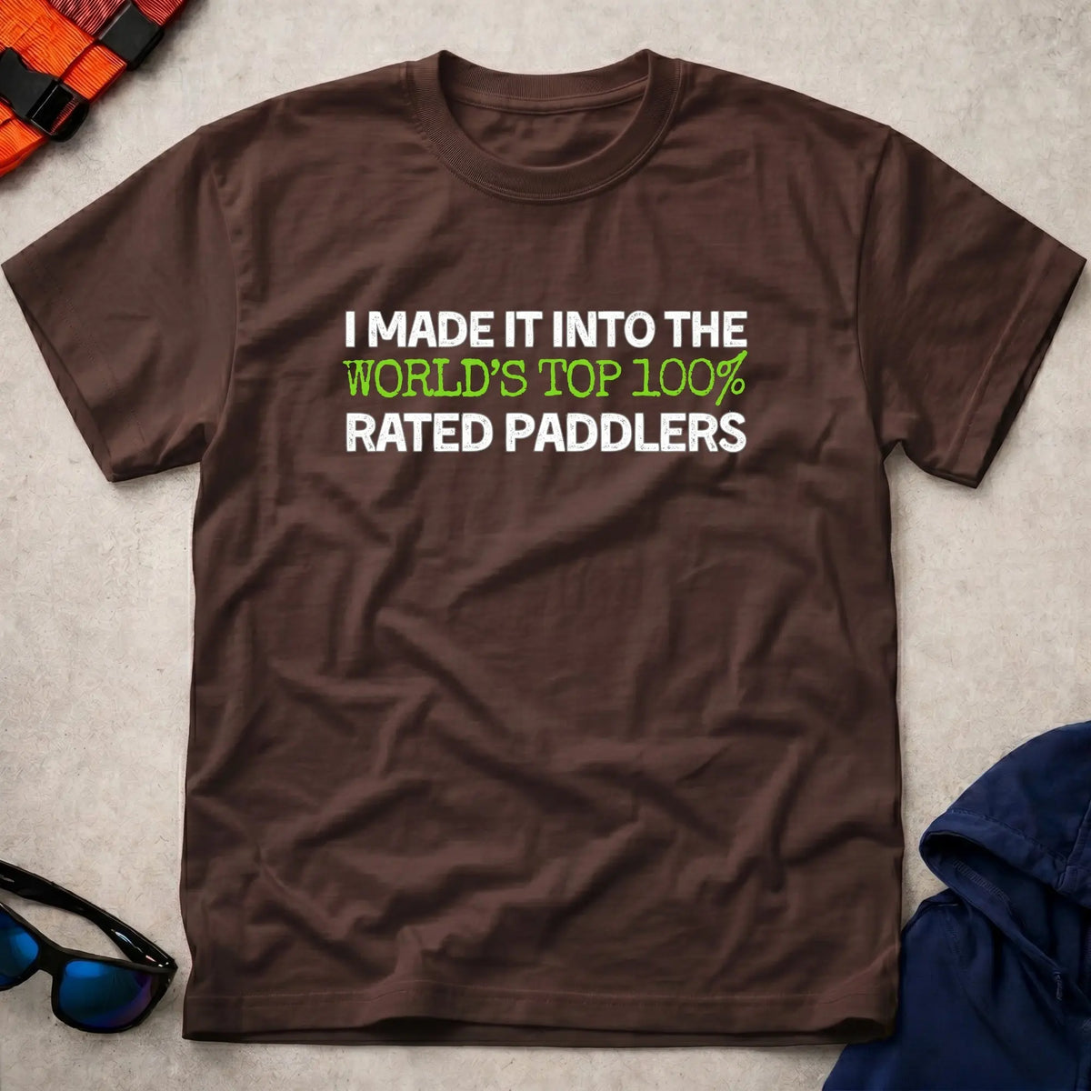 Dark Chocolate World's Top 100% paddling tee — Vector Paddle