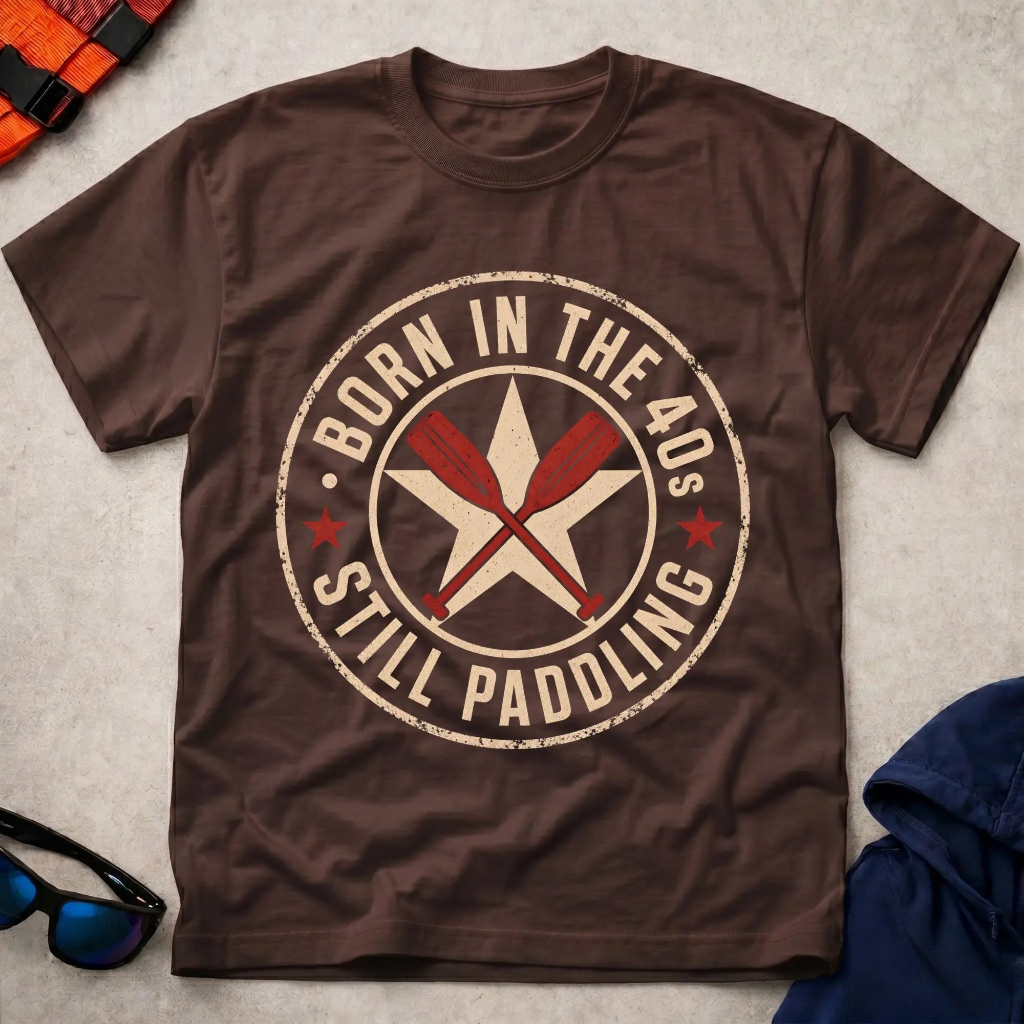 Born In The 40s · Still Paddling vintage stamp badge paddling tee | Vector Paddle