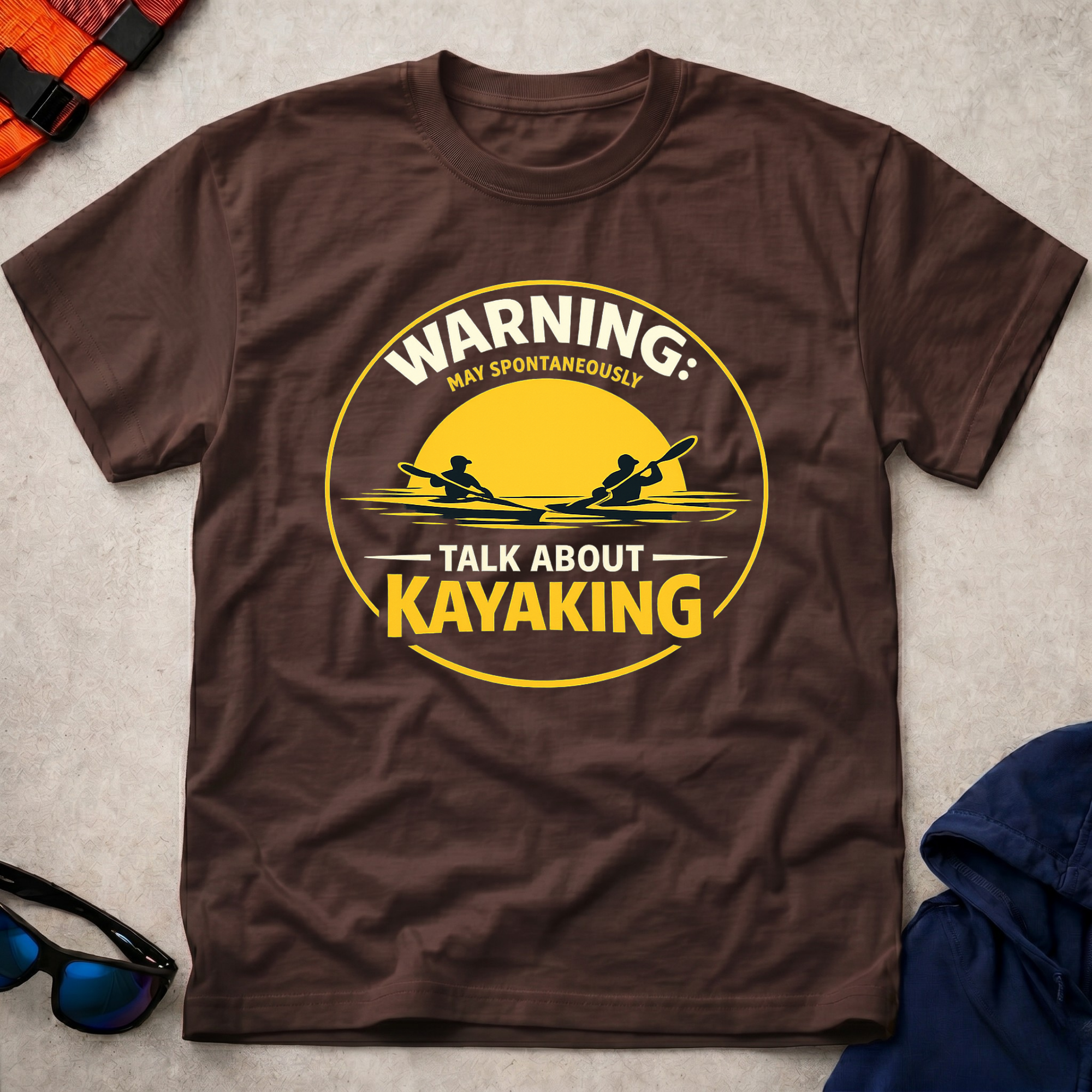 Drift May Spontaneously Talk About Kayaking Tee 