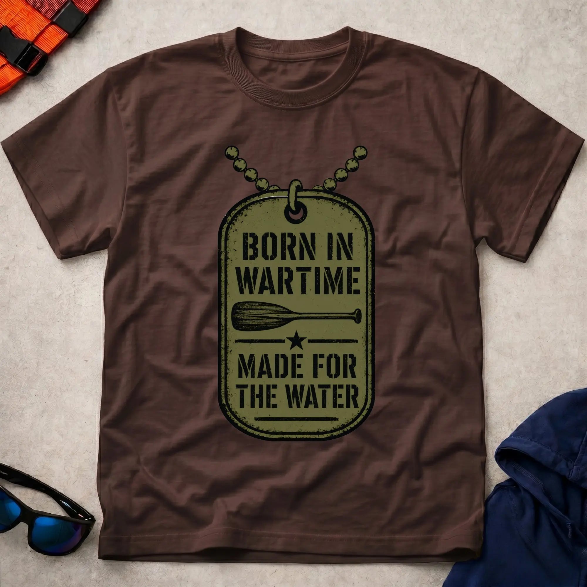 Born In Wartime military dog tag paddling tee | Vector Paddle