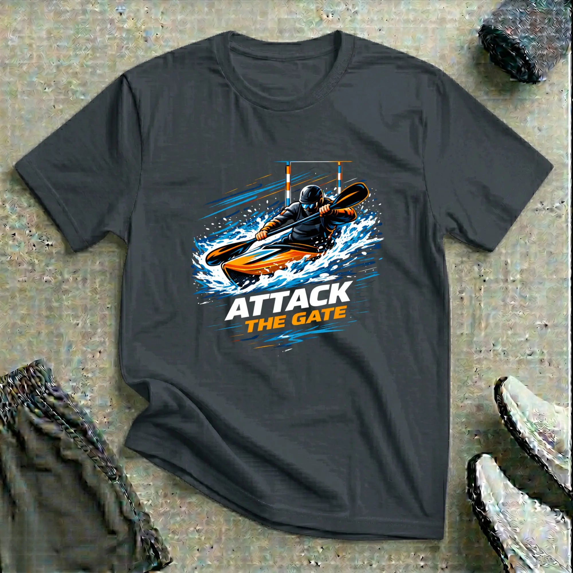 Attack The Gate. Kayak Cross Slalom T-Shirt Printify