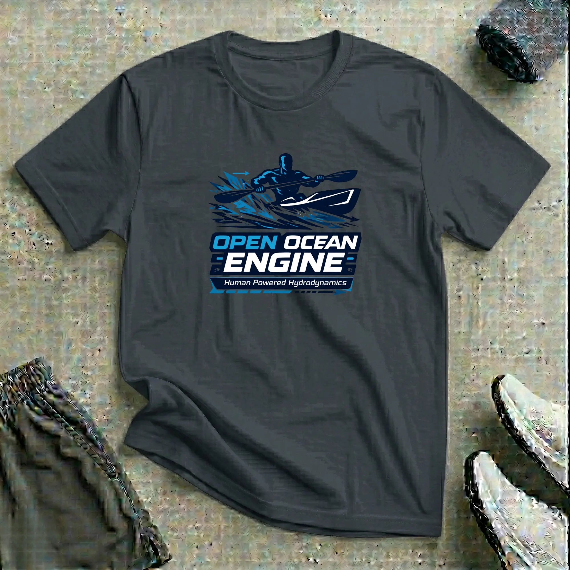 Open Ocean Engine - Human Powered. Surfski T-Shirt Printify