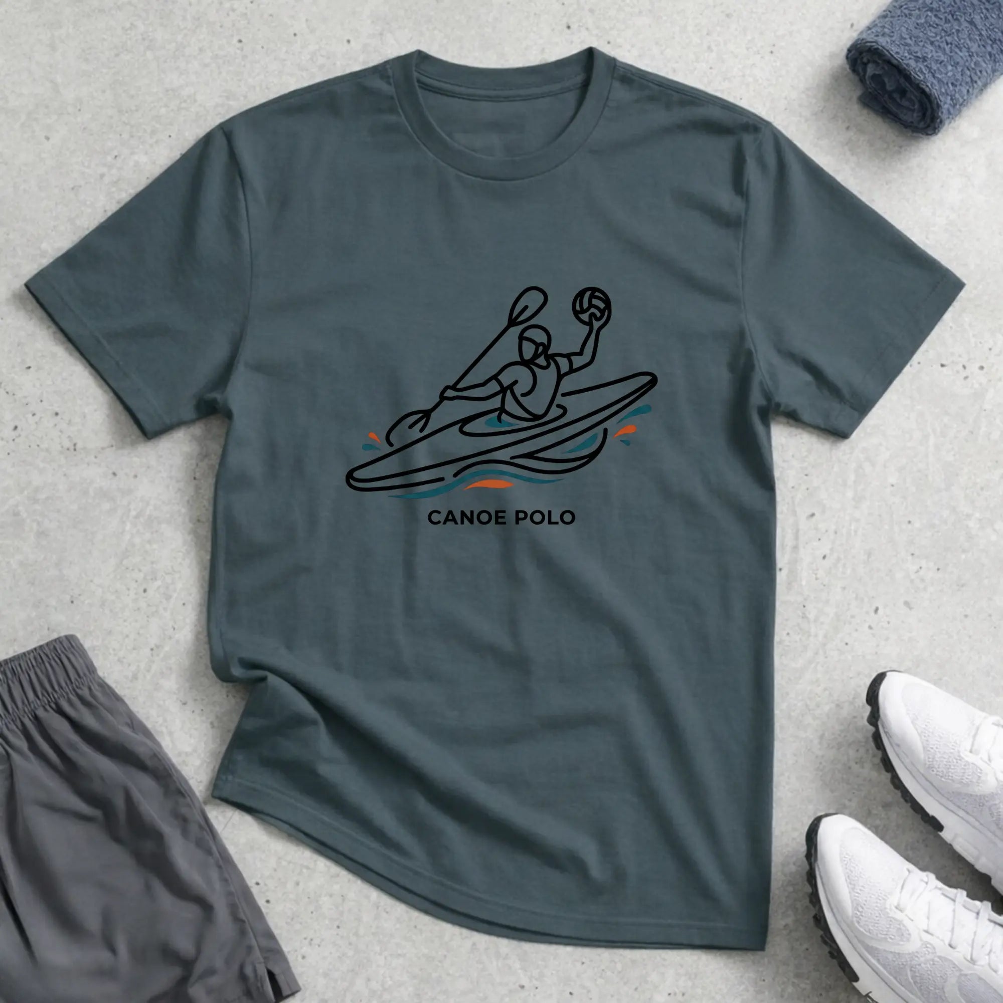 Canoe Polo Line Art T-Shirt Printify