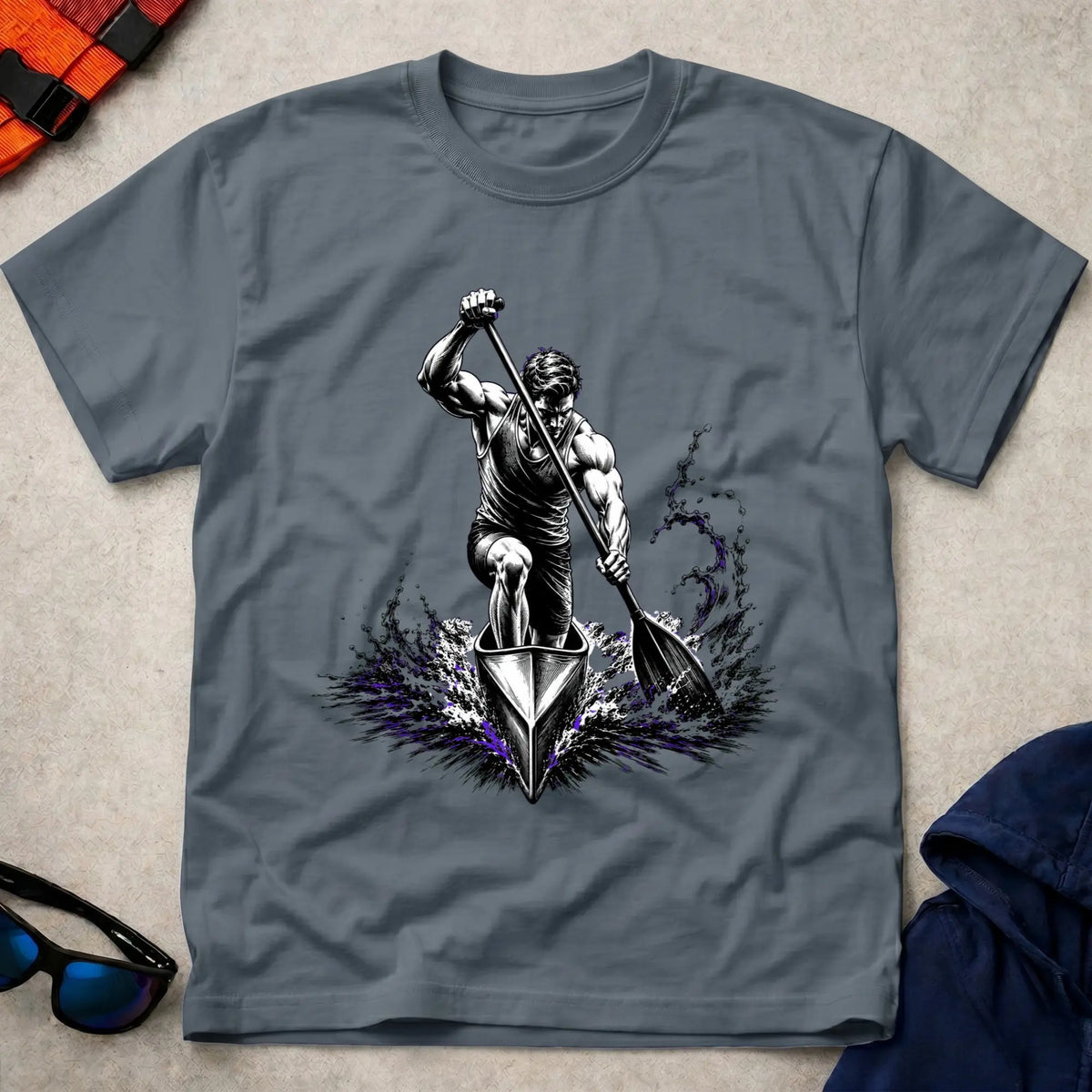 Dark Heather Built By The Water T-Shirt – Vector Paddle